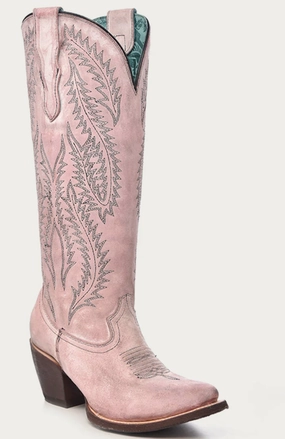 Quick Drying Hiking Trails Stylish Footwear CORRAL LADIES ROSE TALL SNIP TOE BOOTS STYLE E1447