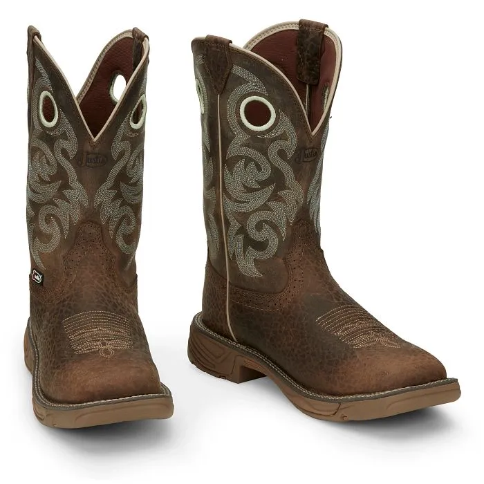 High Traction All Day Worker Flexible structure JUSTIN RUSH STAMPEDE WESTERN WORK BOOT STYLE SE7403