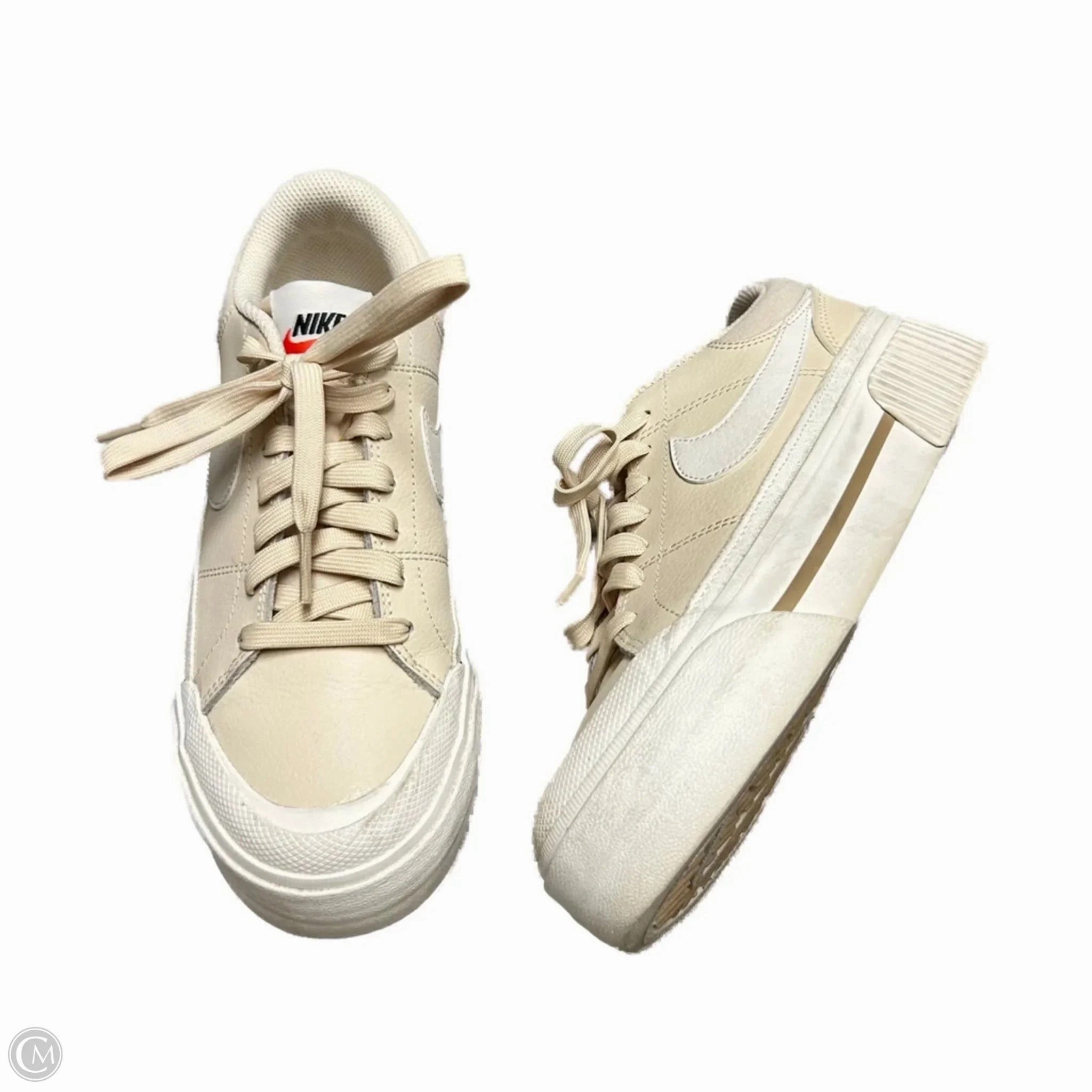 Smooth Landing Shoes Sneakers By Nike In Cream & White, Size: 6.5