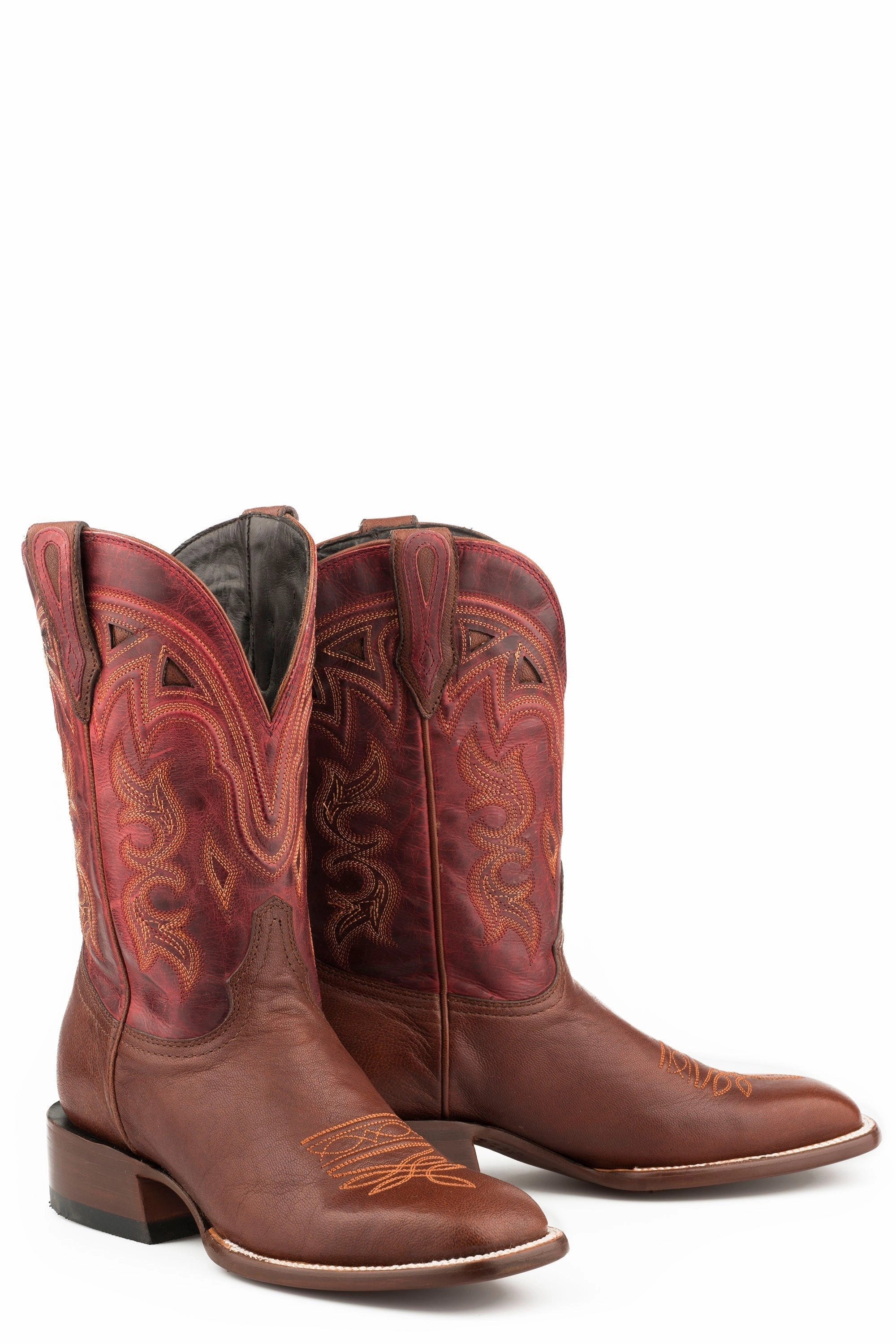 Shock Absorbing Daily Walks Urban Trail STETSON WOMENS JOLIET BROWN CALF VAMP RED COWBOY BOOT STYLE 12-021-1850-0150
