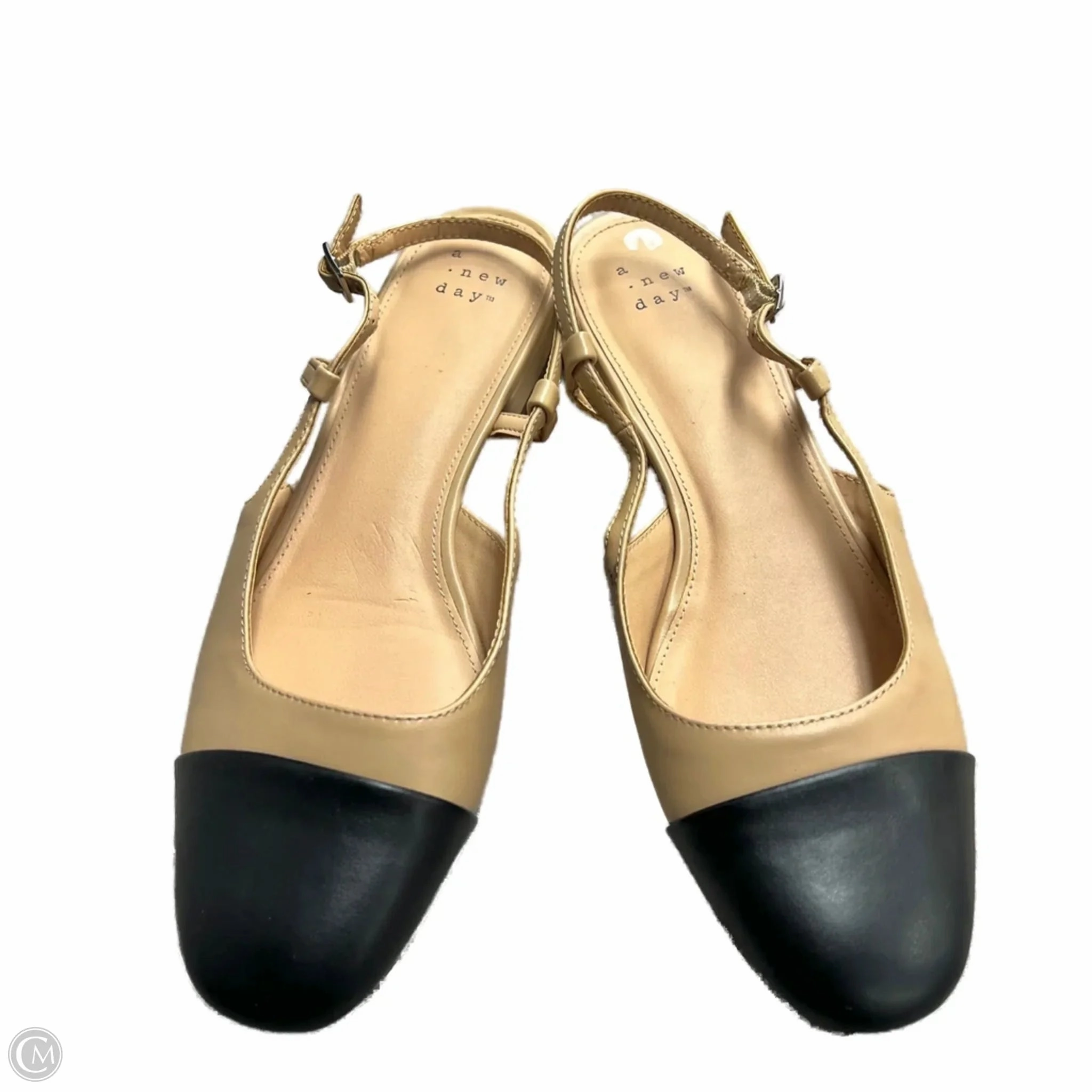 Glamorous Heels mesh construction Shoes Heels Block By A New Day In Black & Tan, Size: 7