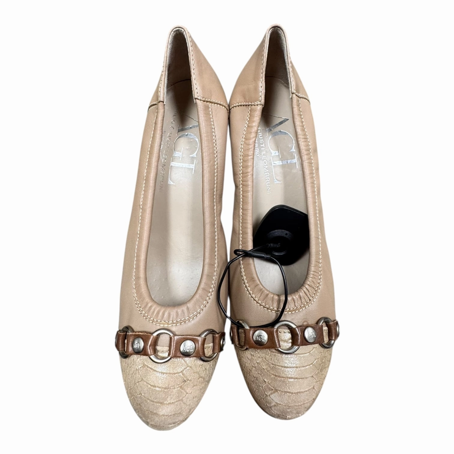 Shoes Heels Block By Agl In Tan, Size:8.5 Memory foam insole