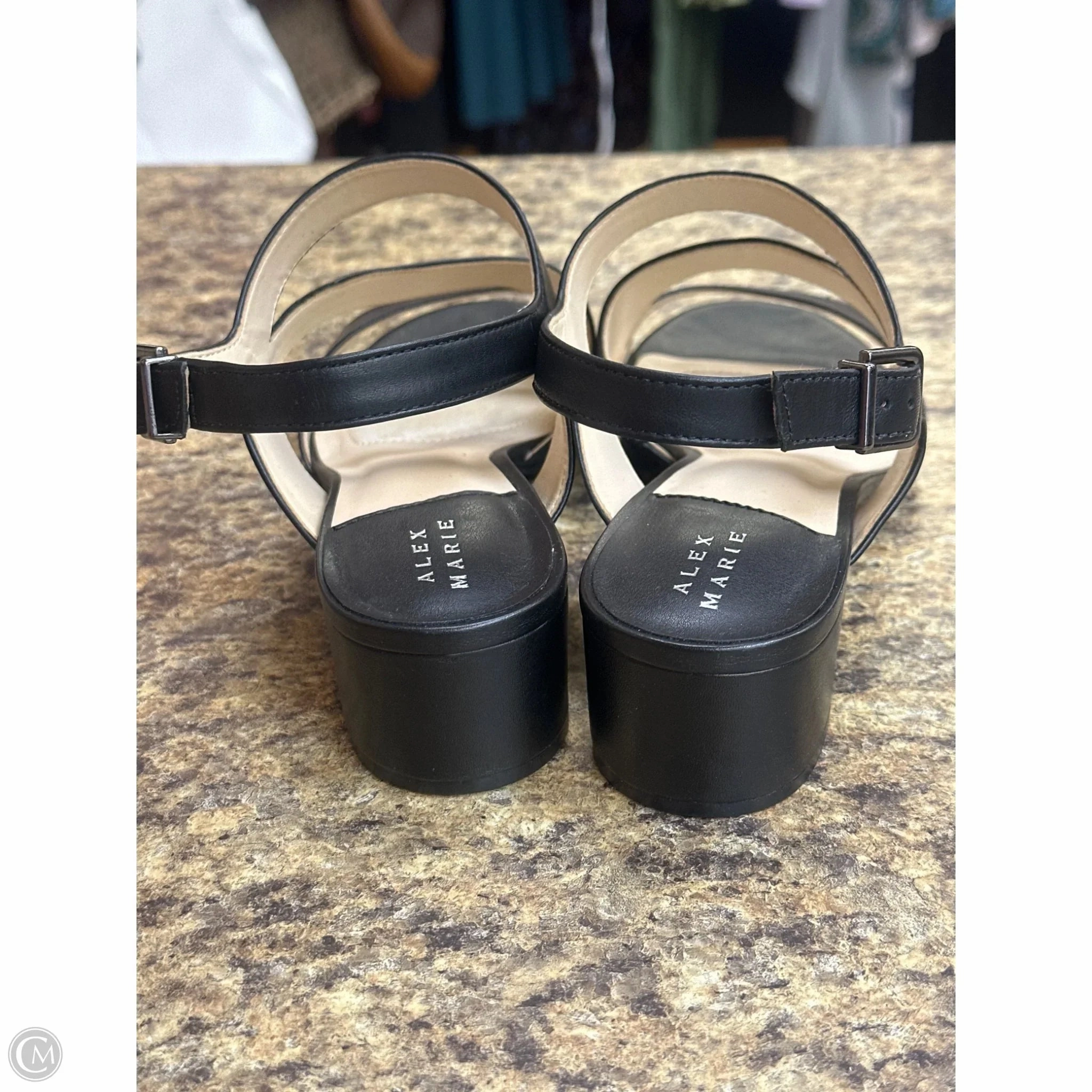 Adjustable Court Shoes Heels Block By Alex Marie In Black, Size: 10