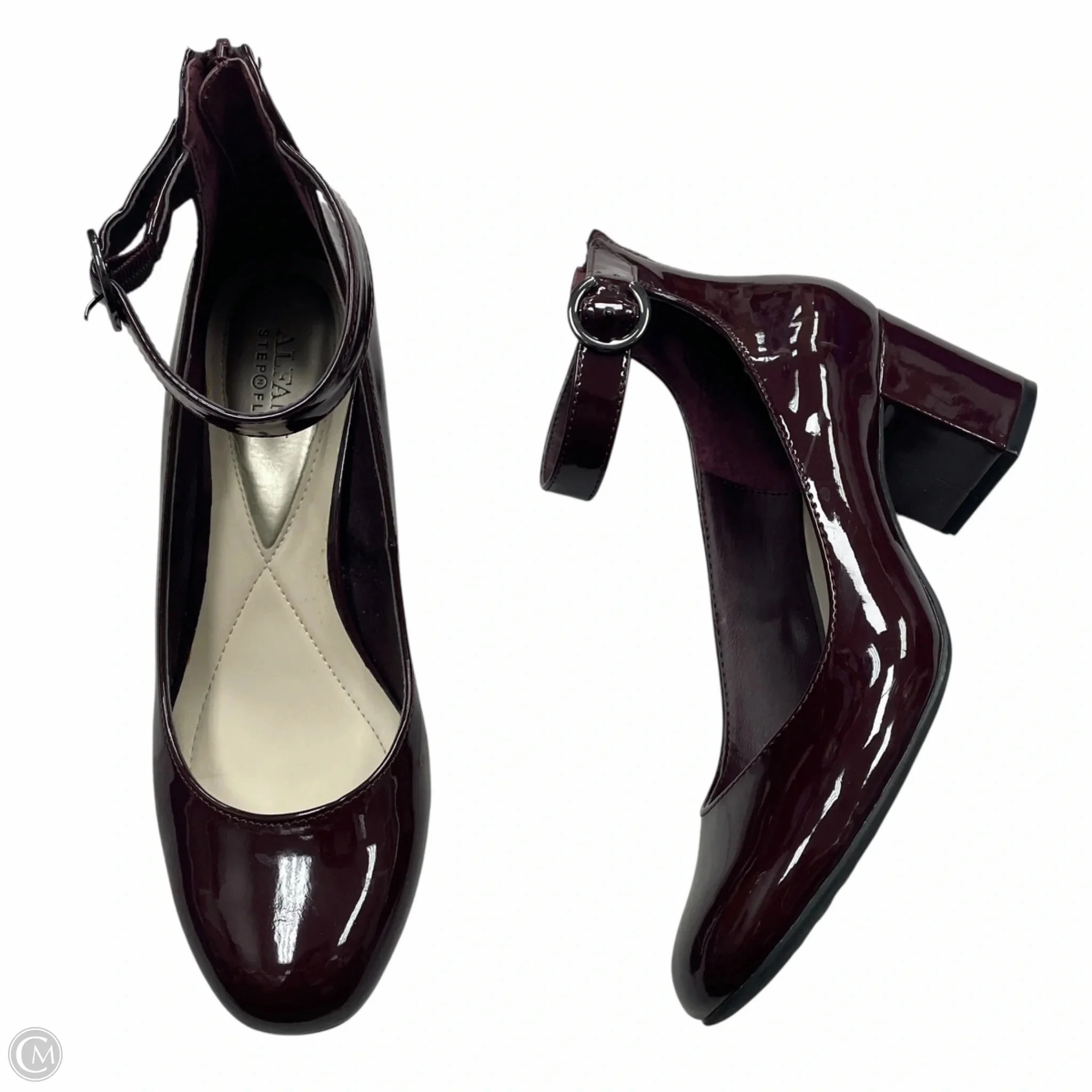 Formal Office Shoes Boho Chic Heels Shoes Heels Block By Alfani In Maroon, Size: 8