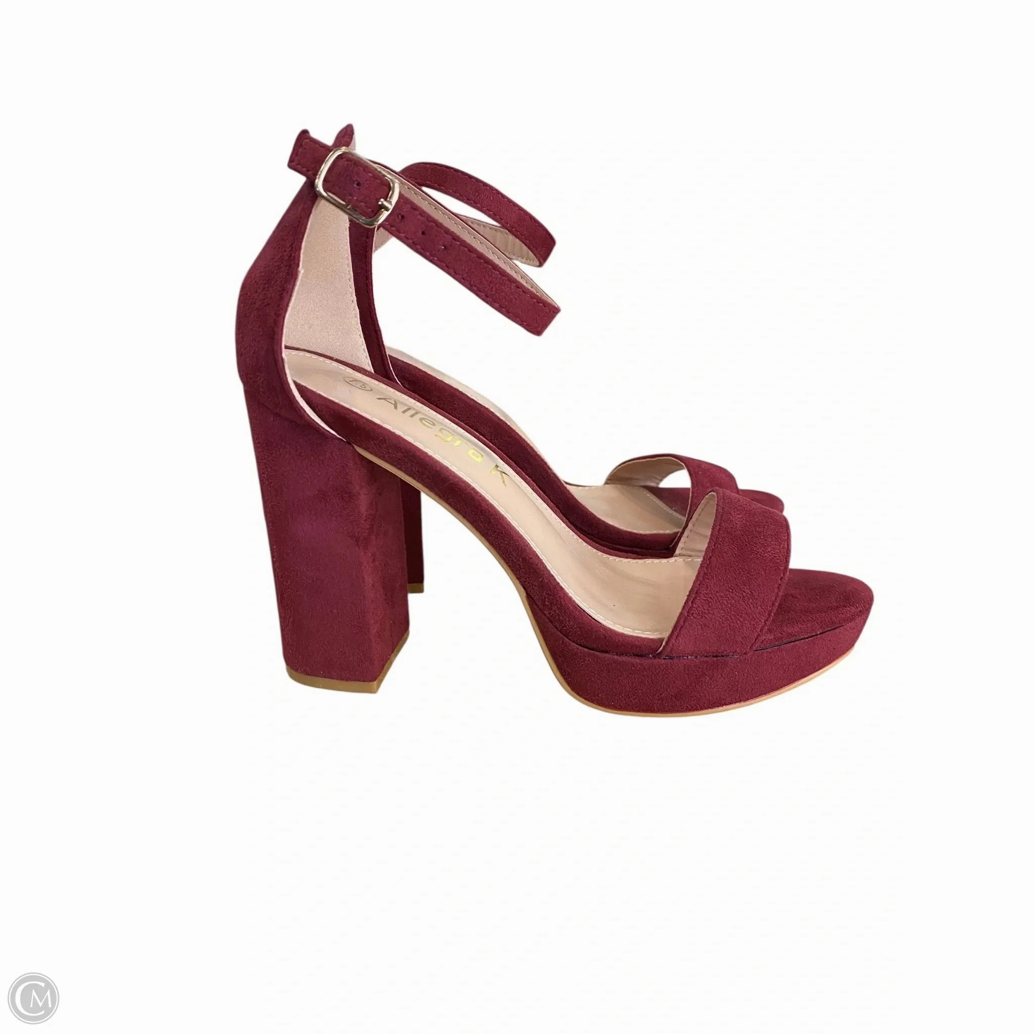 Lace-Up Heels Shoes Heels Block By Allegra K In Red, Size: 7.5