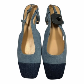 Shoes Heels Block By Ann Taylor In Blue Denim, Size:10 Breathable Sophisticated Shoes