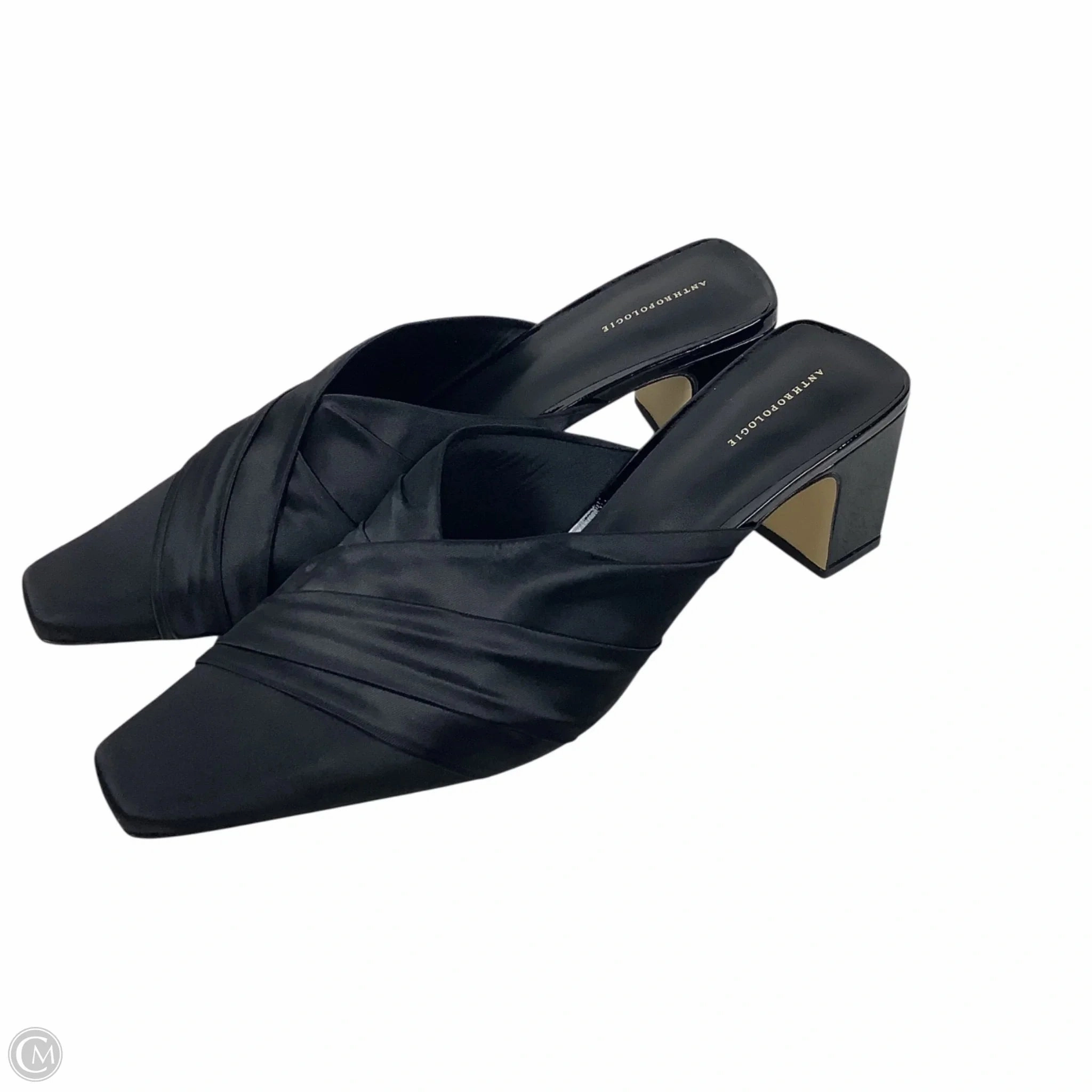 Shoes Heels Block By Anthropologie In Black, Size: 9 Open Back Heels
