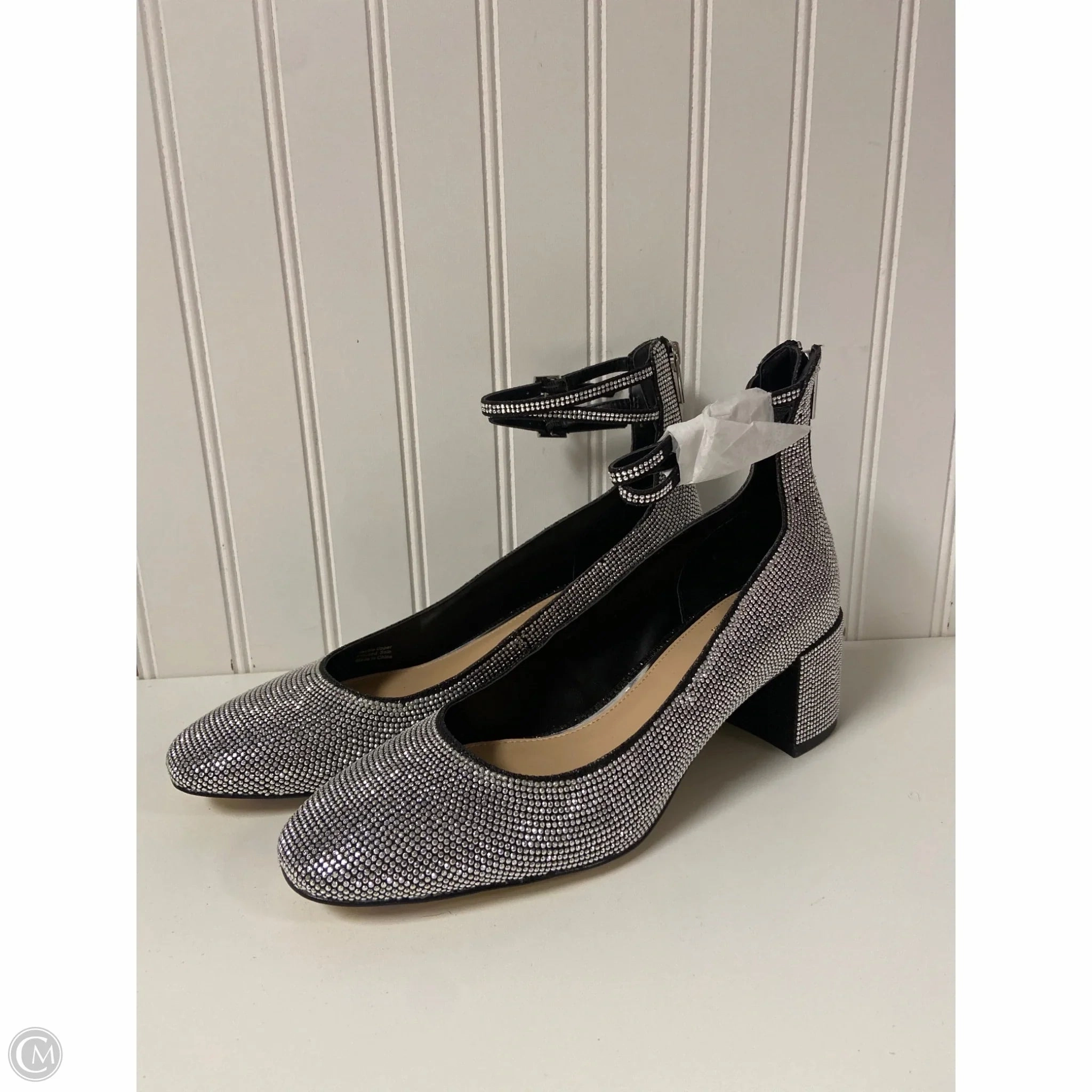 Shoes Heels Block By Badgley Mischka In Black & Silver, Size: 9 Fashion Booties Elegant Booties