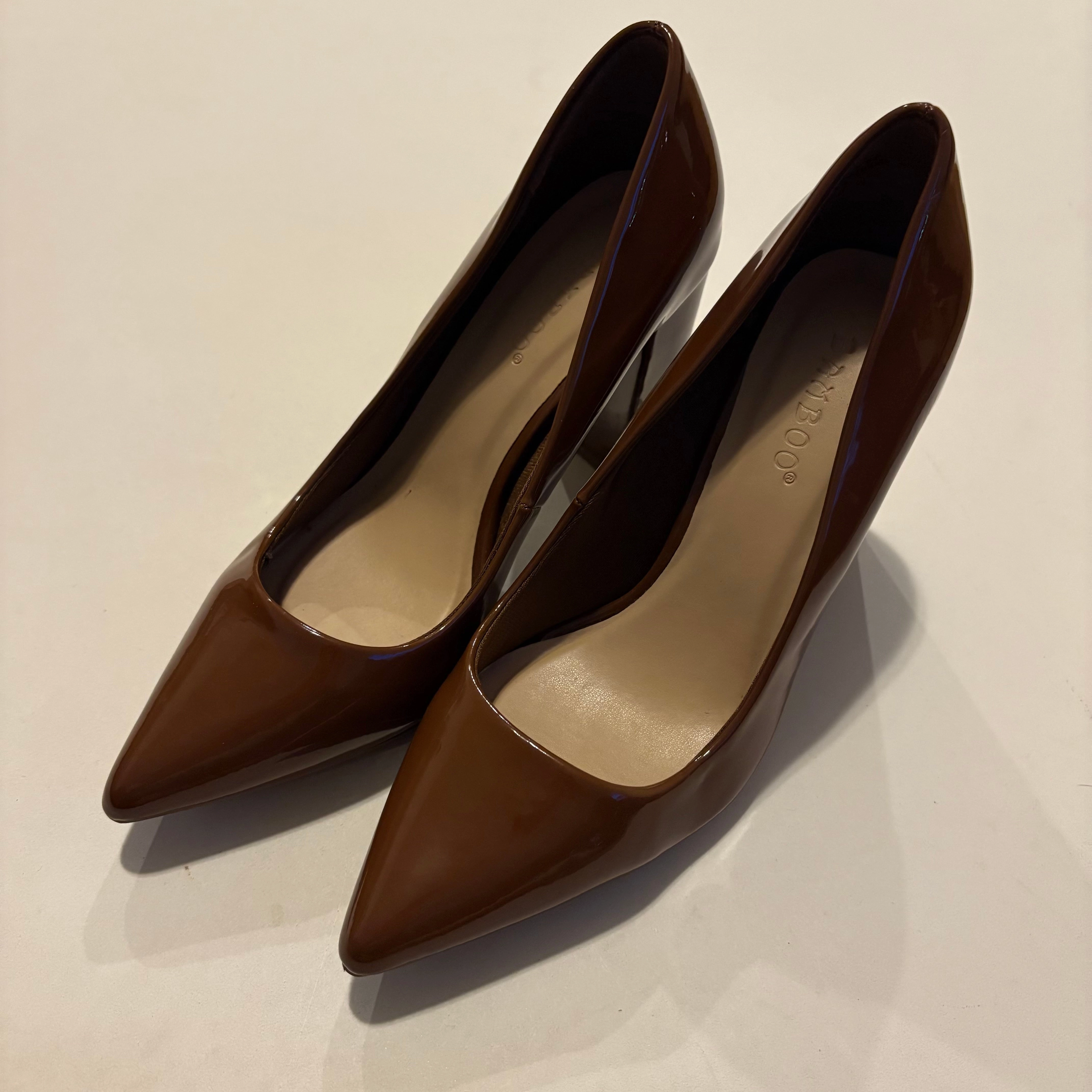 Wedding Footwear Shoes Heels Block By Bamboo In Brown, Size: 6.5