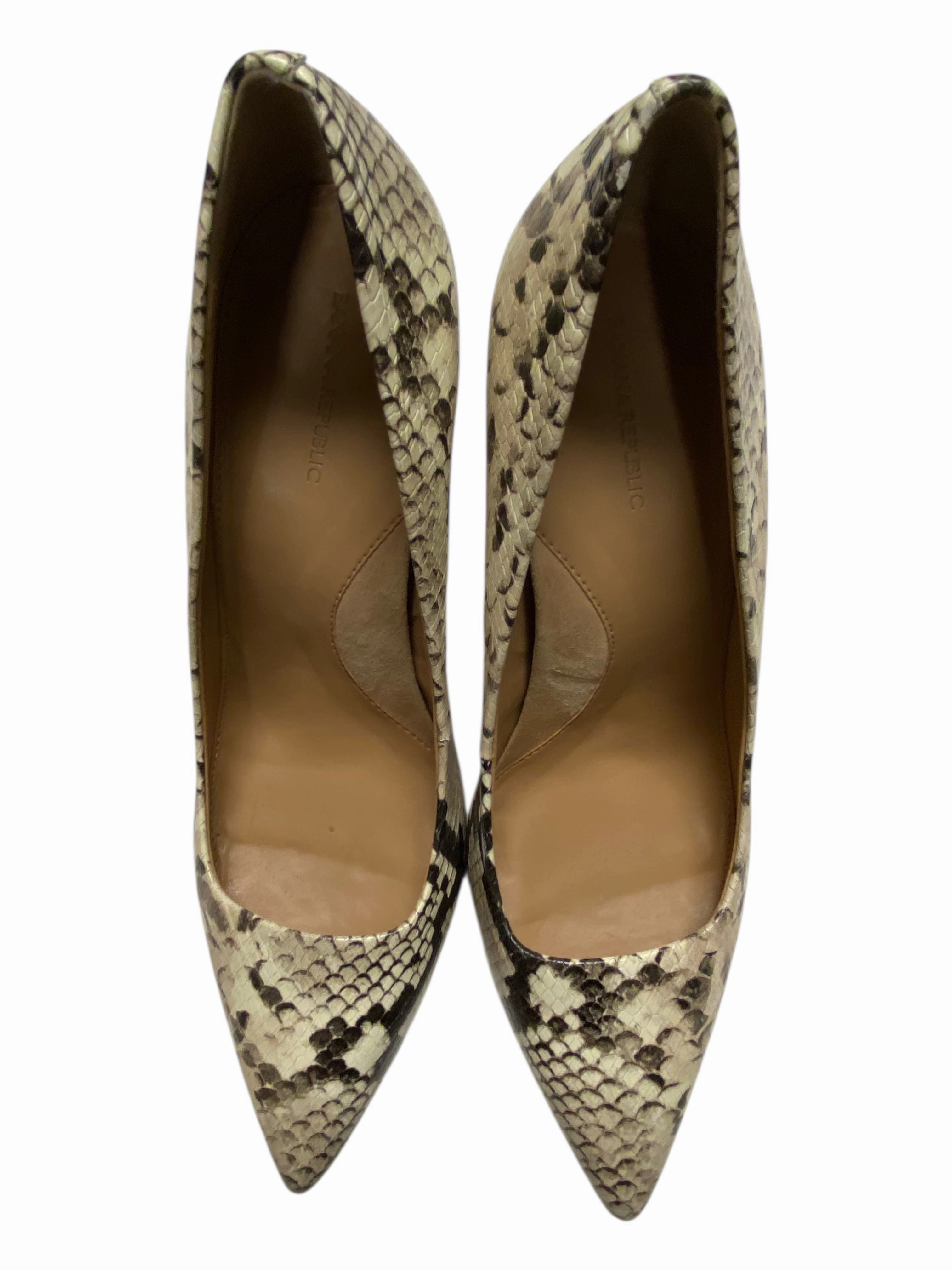 Modern Shoes Heels Block By Banana Republic In Animal Print, Size:9.5