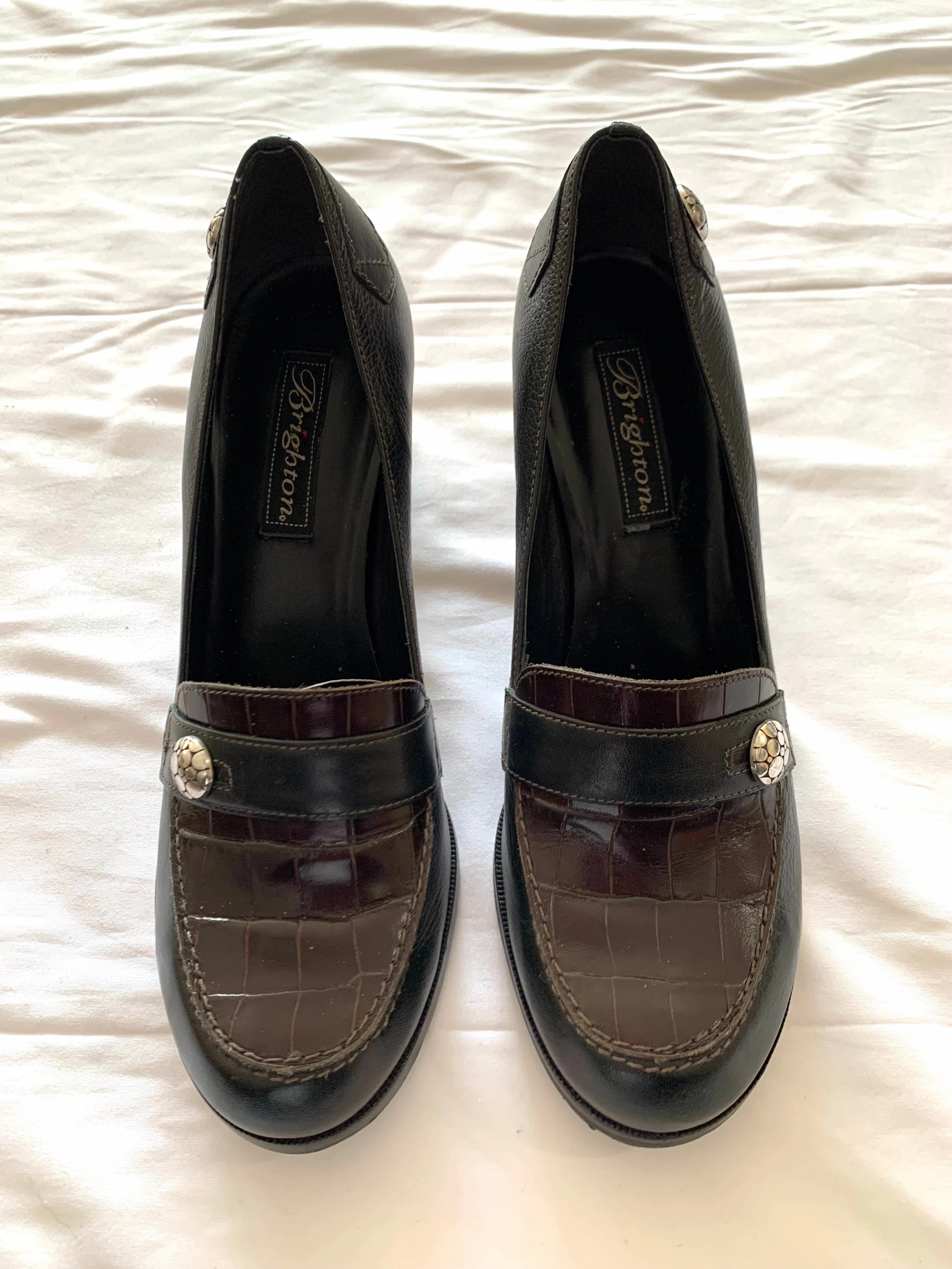 Shoes Heels Block By Brighton In Brown, Size: 8 Textured Heels