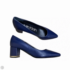 High Top Shoes Heels Block By Calvin Klein In Navy, Size: 8.5