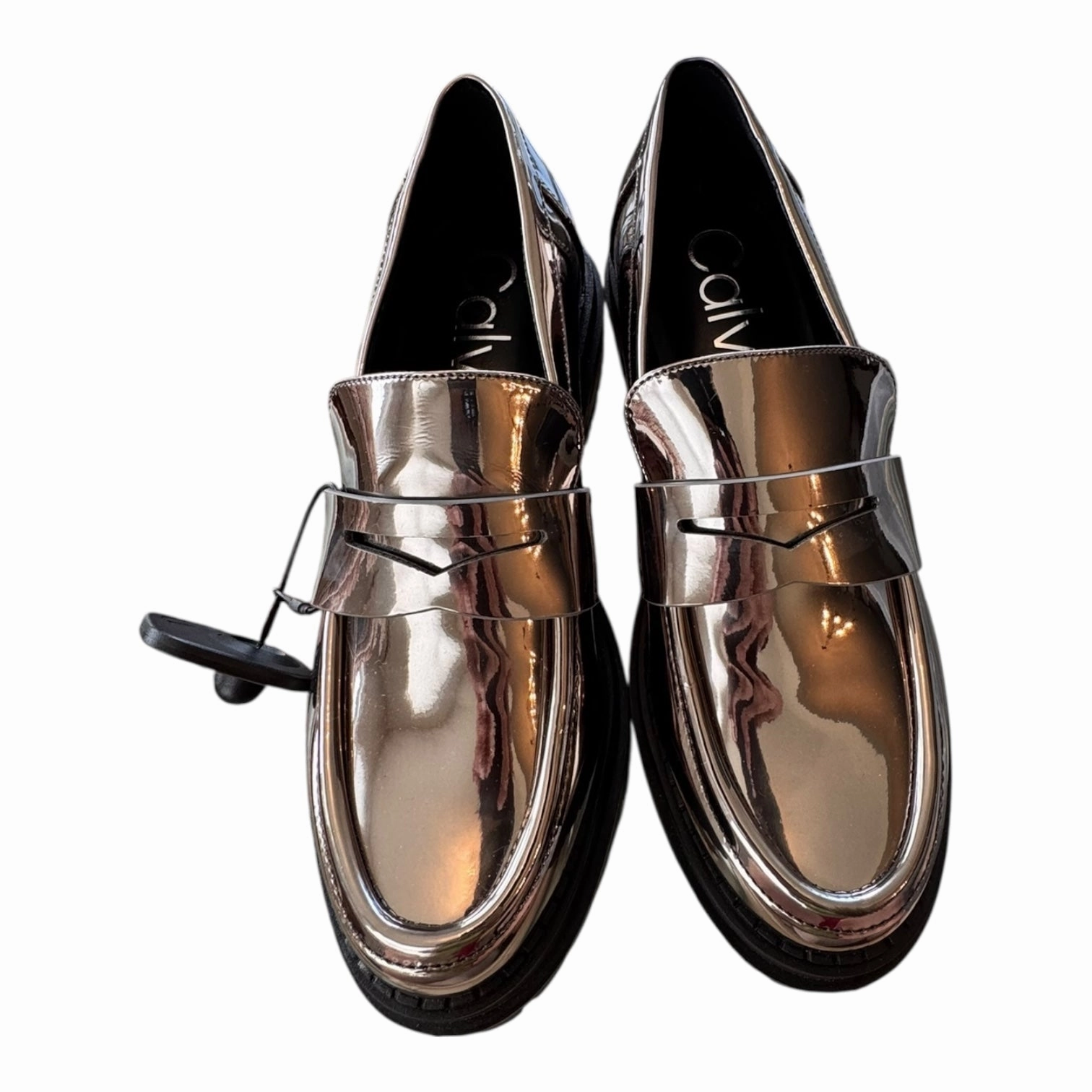 Glam shoes Sexy Platform Heels Shoes Heels Block By Calvin Klein In Silver, Size:6.5