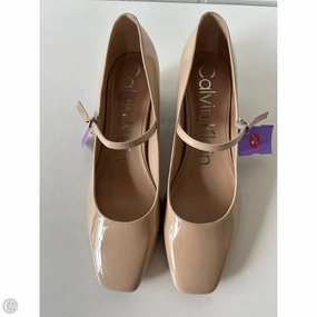 Modern Look Shoes Heels Block By Calvin Klein In Tan, Size: 10