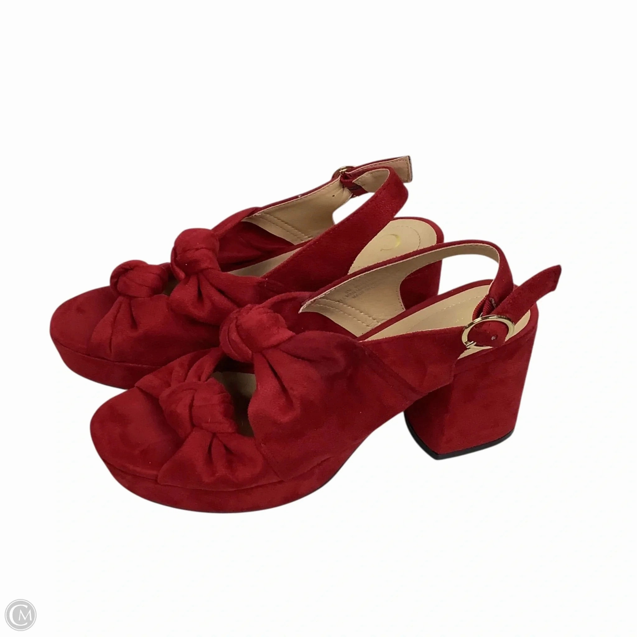 Shoes Heels Block By Cato In Red, Size: 8 Mesh Leather Insole