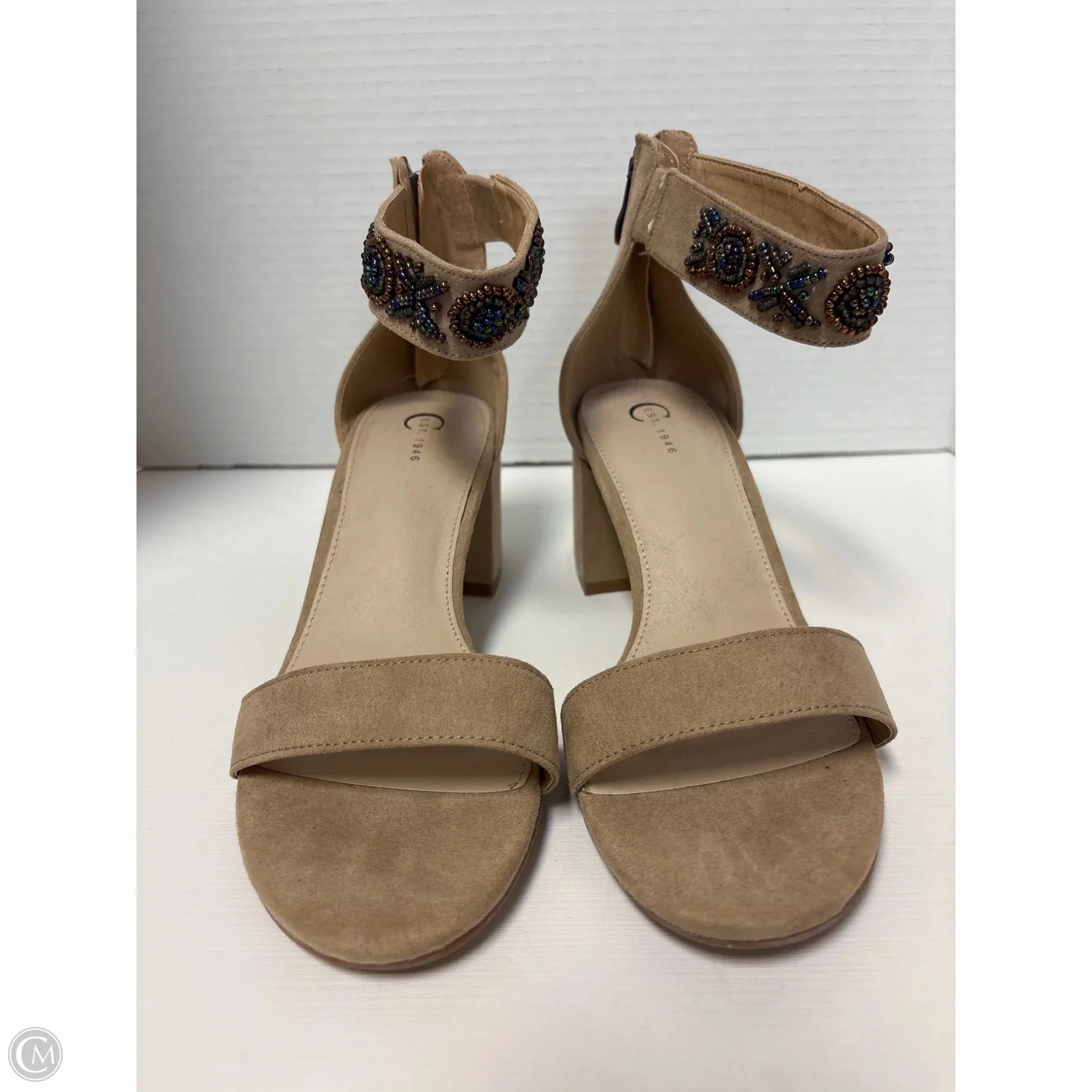 Shoes Heels Block By Cato In Tan, Size: 7 Pointed Toe Shoes Romantic Heels
