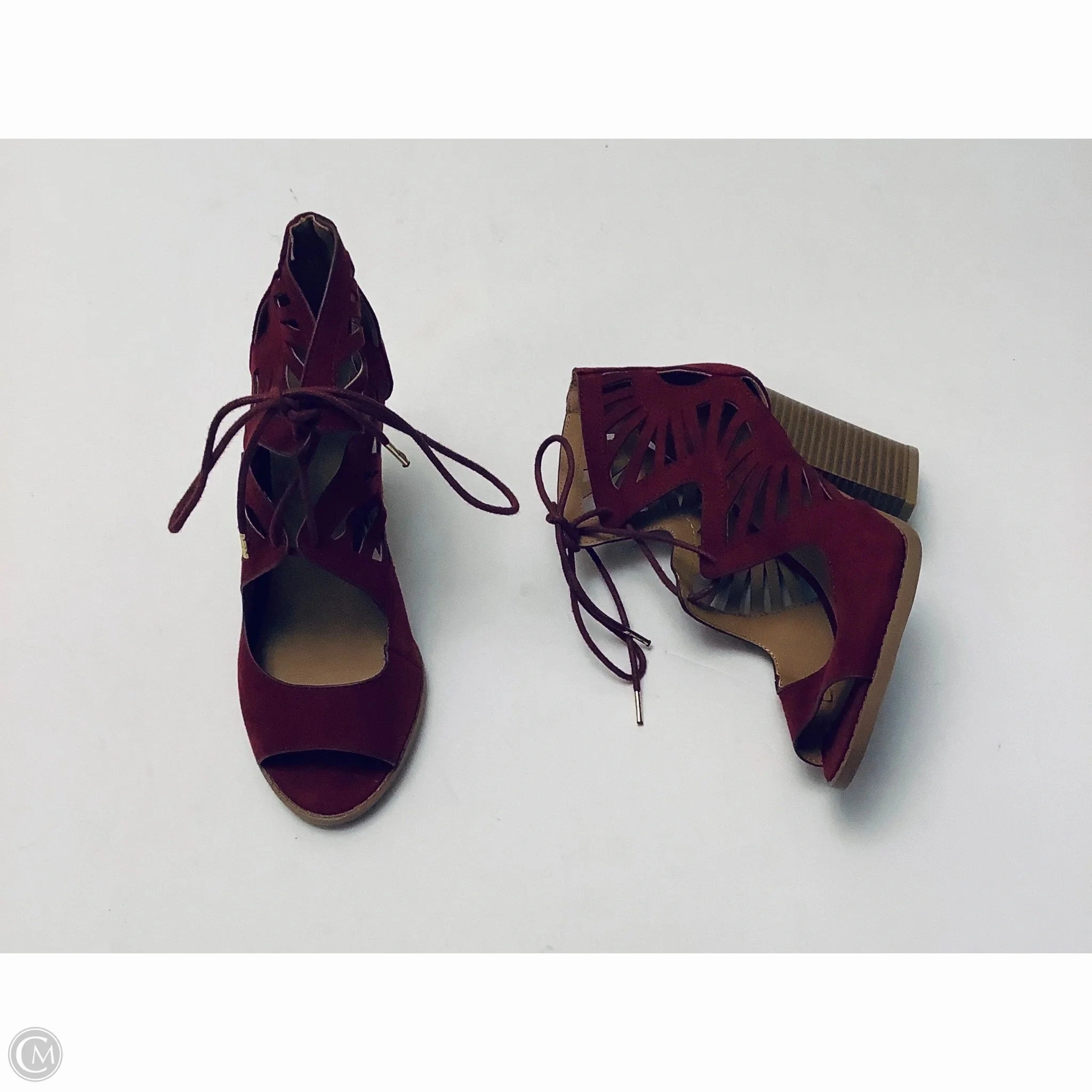 Shoes Heels Block By Charlotte Russe In Red, Size: 6 Medium Heel Shock Resistance