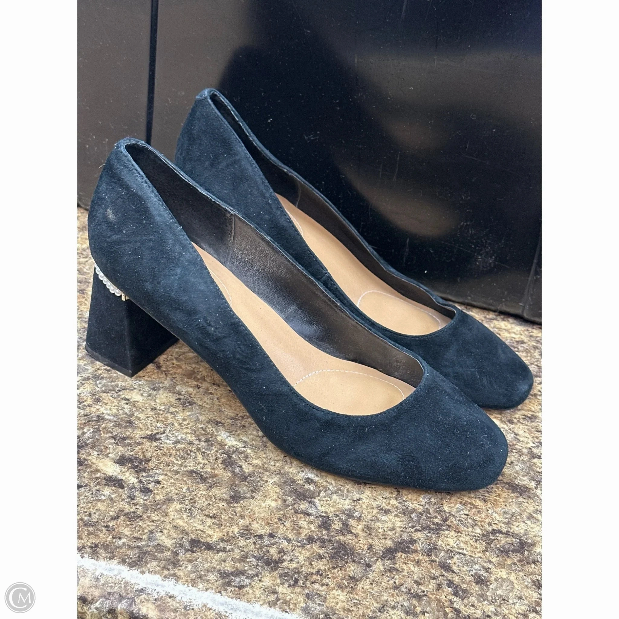 Breathable Design Sleek Sandals Shoes Heels Block By Chicos In Black, Size: 9