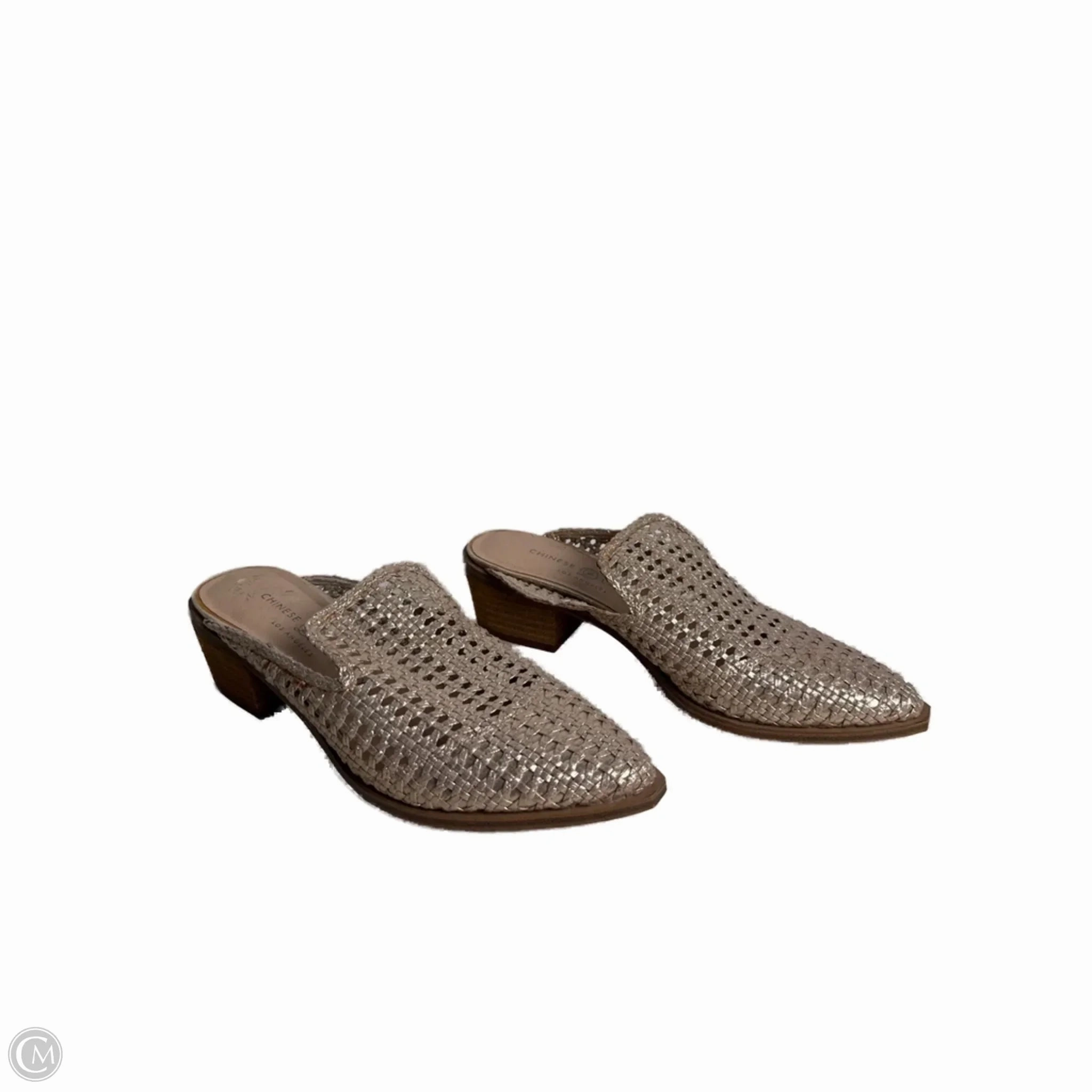 Shoes Heels Block By Chinese Laundry In Gold, Size: 7.5 Buckled Soft Memory Foam Heels