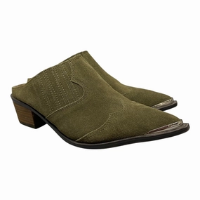 Comfortable Buckle Shoes Heels Block By Chinese Laundry In Green, Size:8