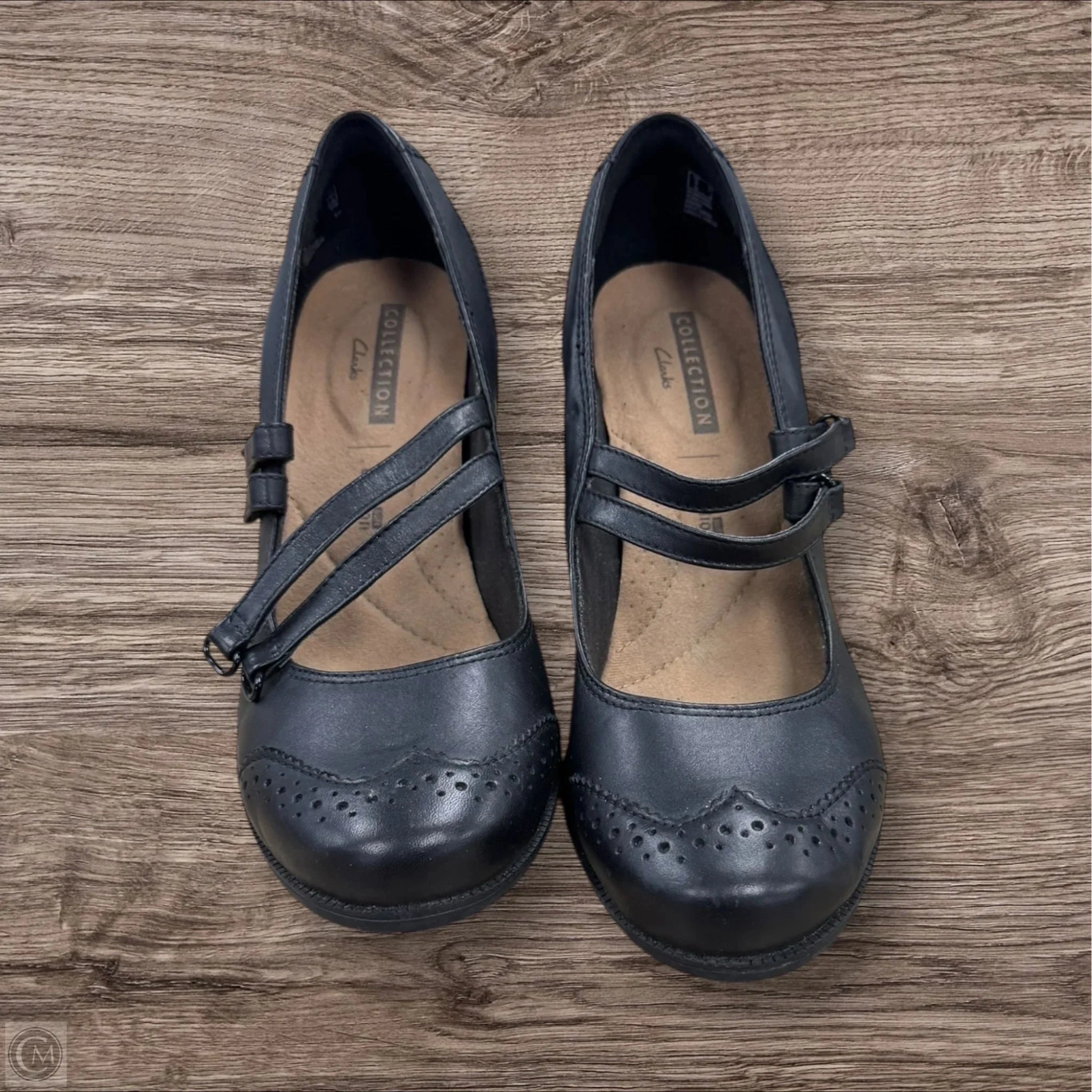 Mesh Upper Lace Up Style Shoes Heels Block By Clarks In Black, Size: 7.5