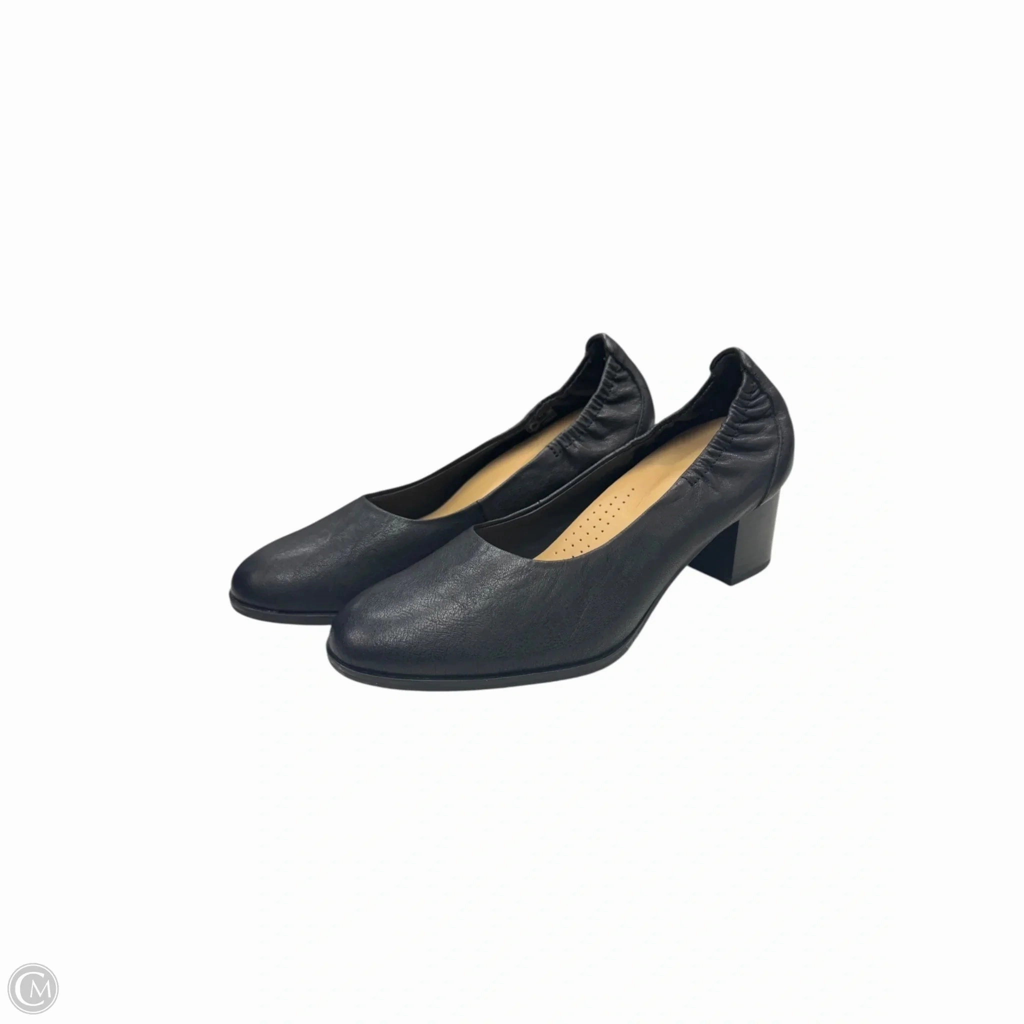 Comfortable Pointed Heels Shoes Heels Block By Clarks In Black, Size: 7.5