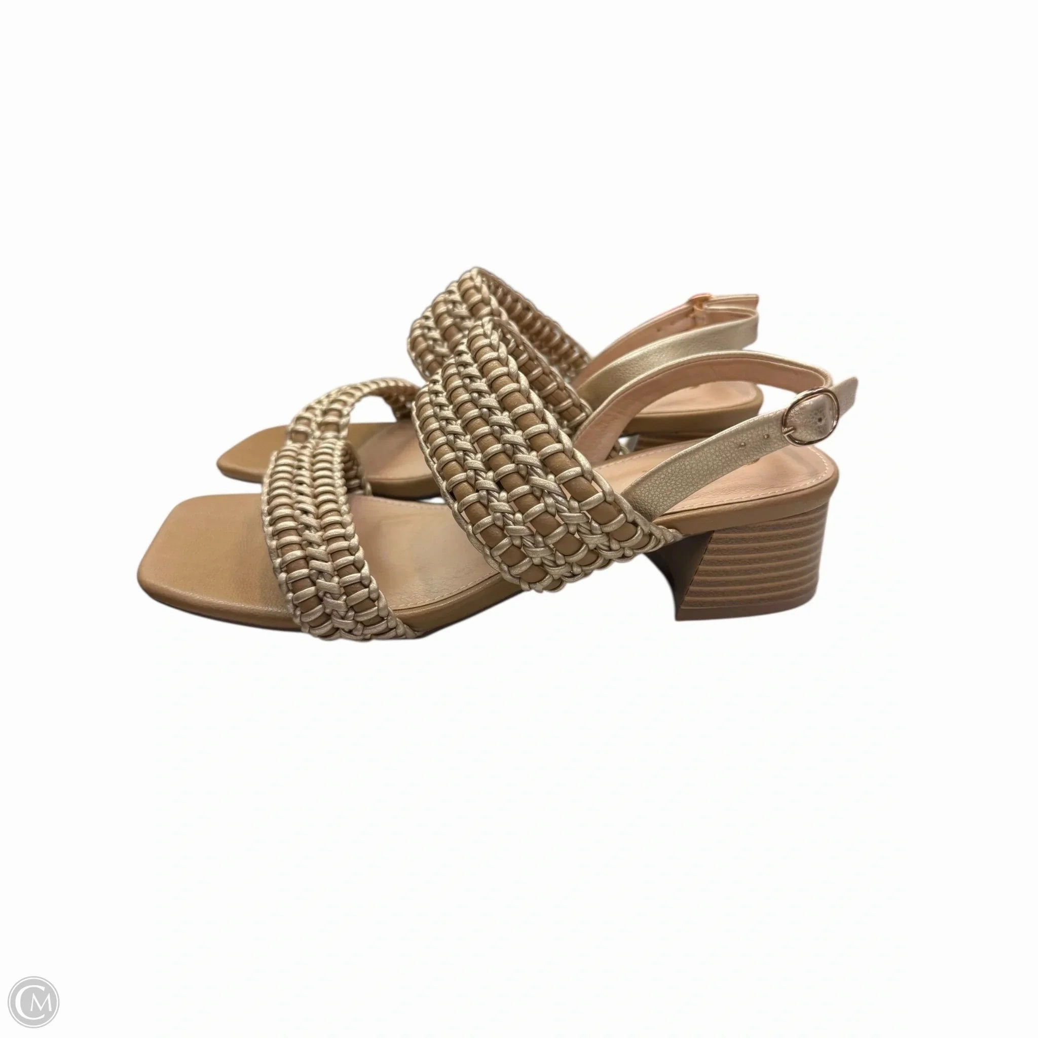 Luxe Heeled Sandals Buckle Detail Shoes Heels Block By Clothes Mentor In Brown, Size: 10