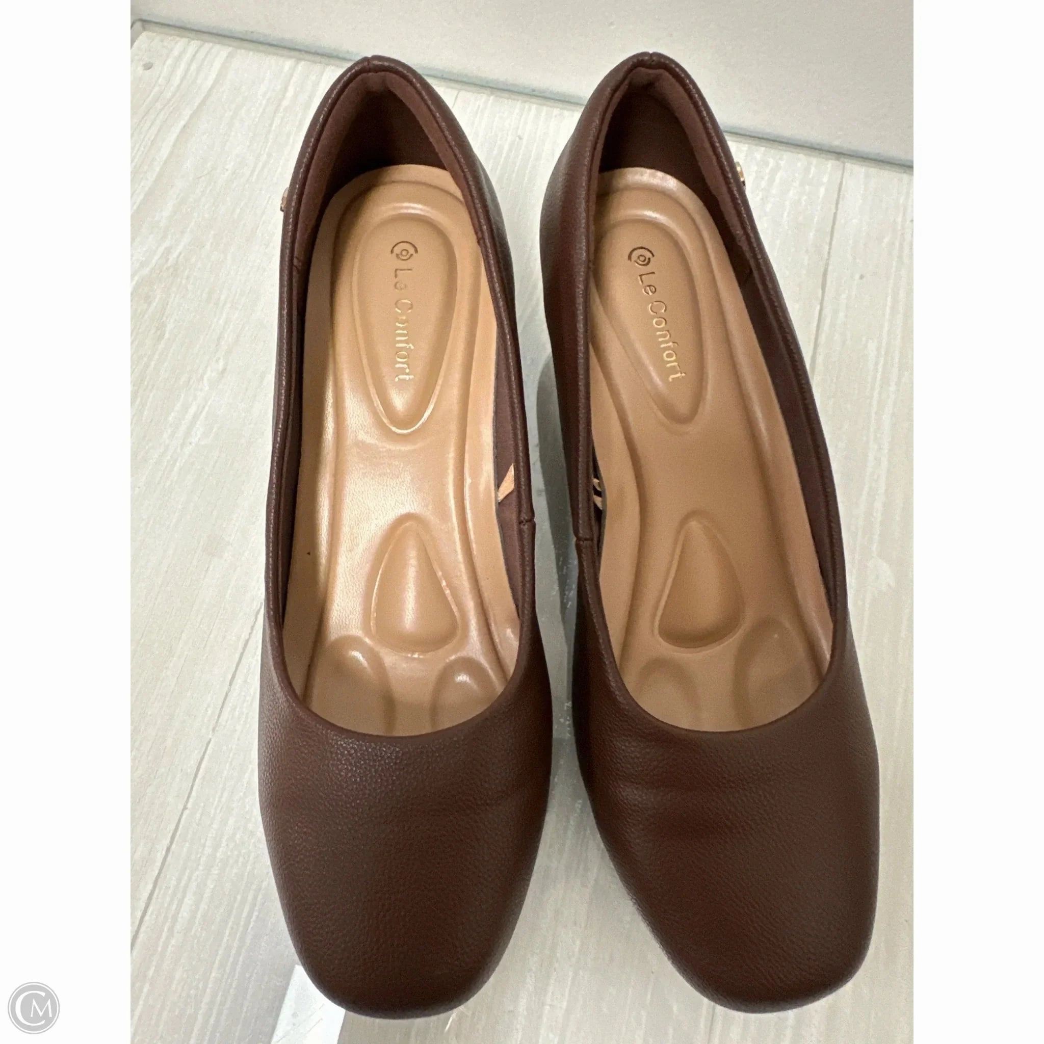 Anti Slip Shoes Heels Block By Clothes Mentor In Brown, Size: 8.5