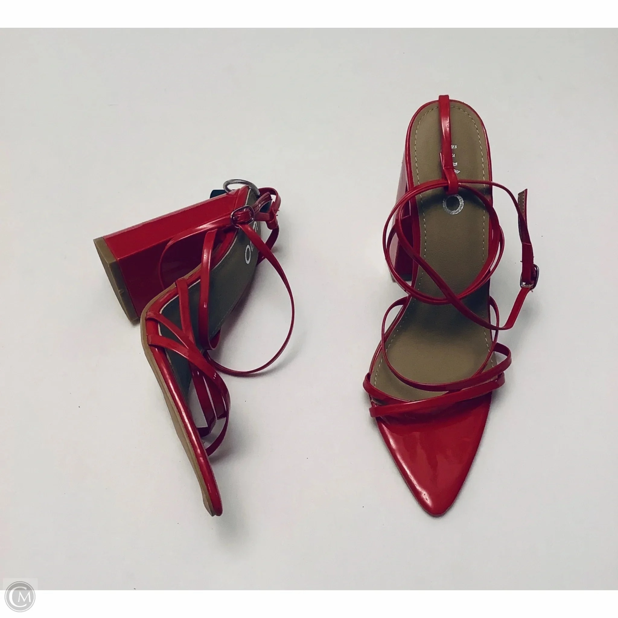 Shock Resistance synthetic leather Shoes Heels Block By Clothes Mentor In Red, Size: 5