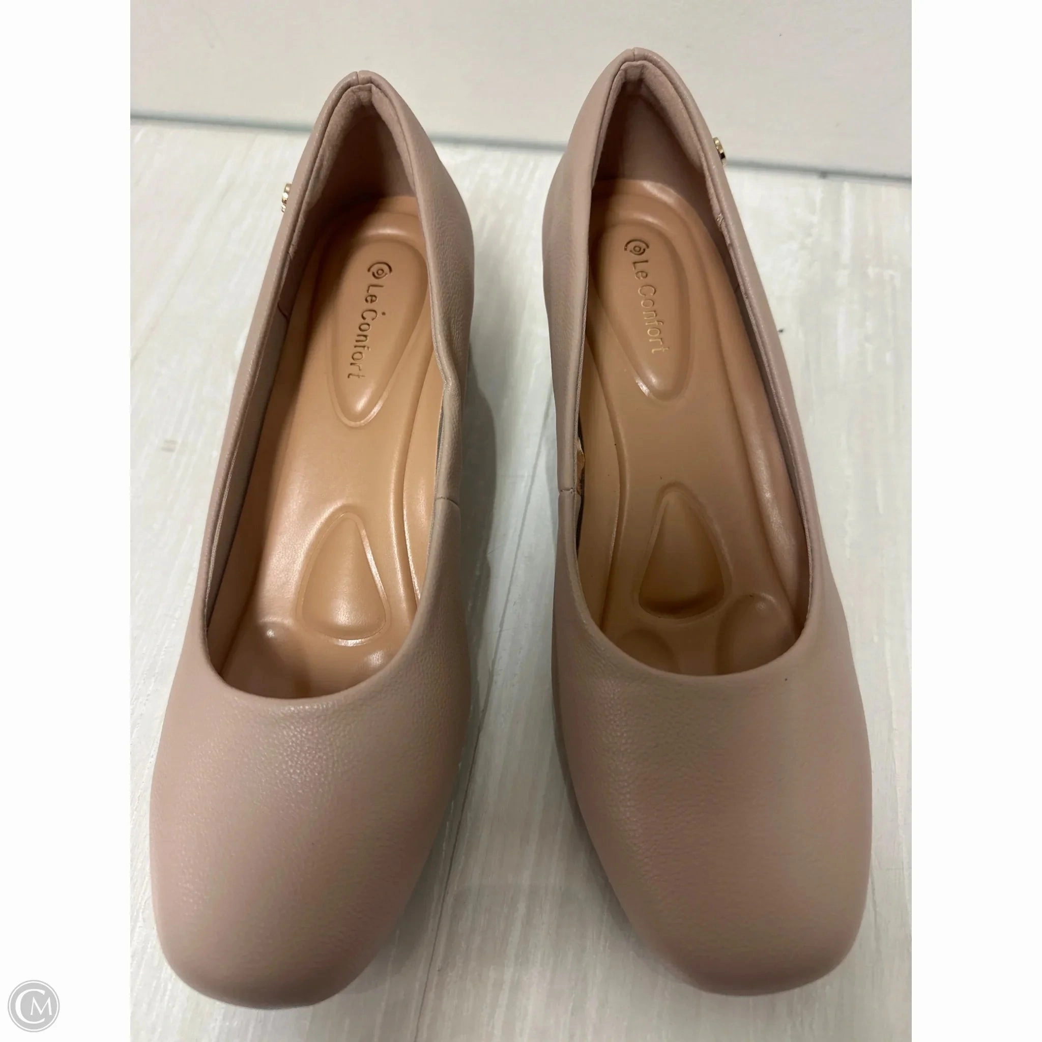 Cushioned Insole Shoes Heels Block By Clothes Mentor In Tan, Size: 8.5