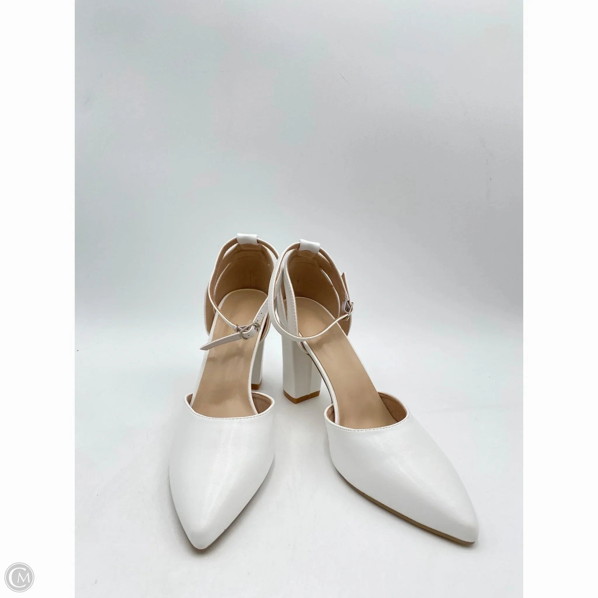 Shoes Heels Block By Clothes Mentor In White, Size: 9.5 Comfy Pumps Outdoor Wedding Heels