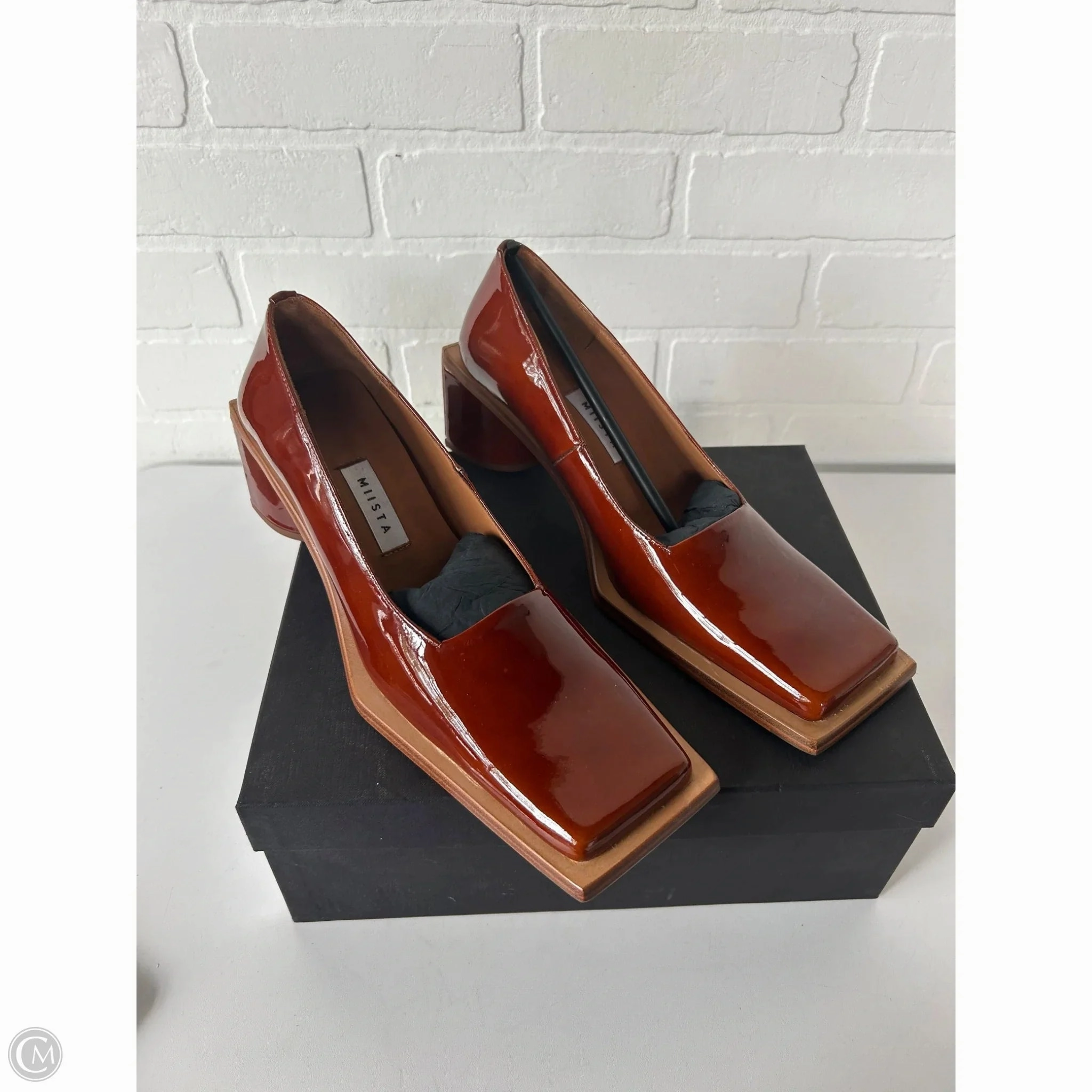 Stylish High Heels Work Pumps Shoes Heels Block By Cma In Brown, Size: 8.5