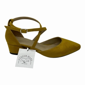 Shoes Heels Block By Cma In Yellow, Size:7.5 Elegant Boots synthetic material
