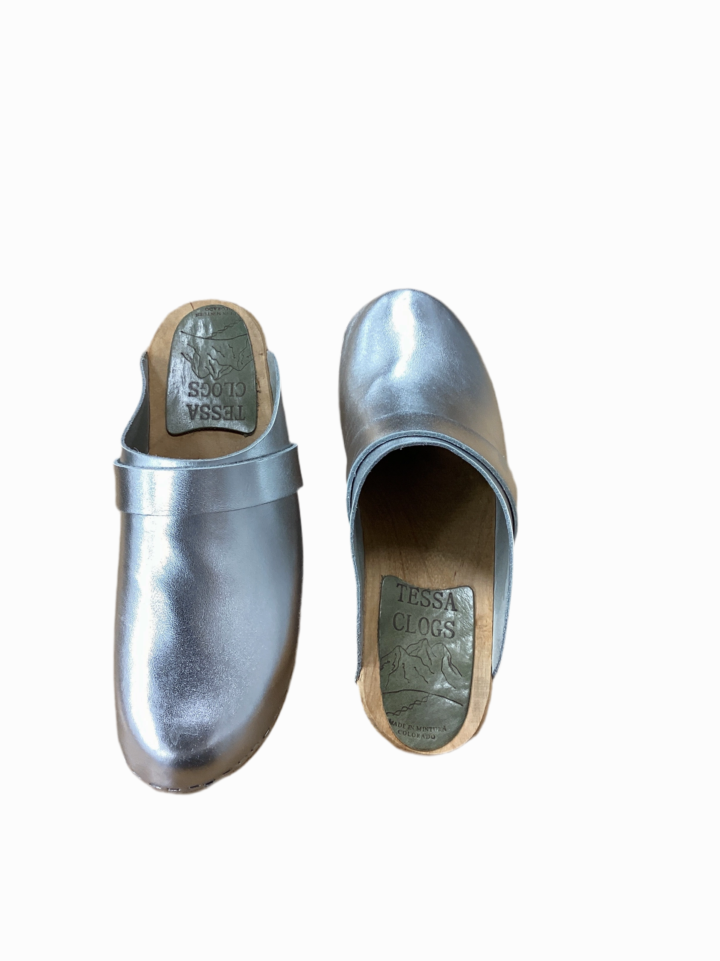 Shoes Heels Block By Cmb In Silver, Size:8.5 Glossy Finish Platform Booties