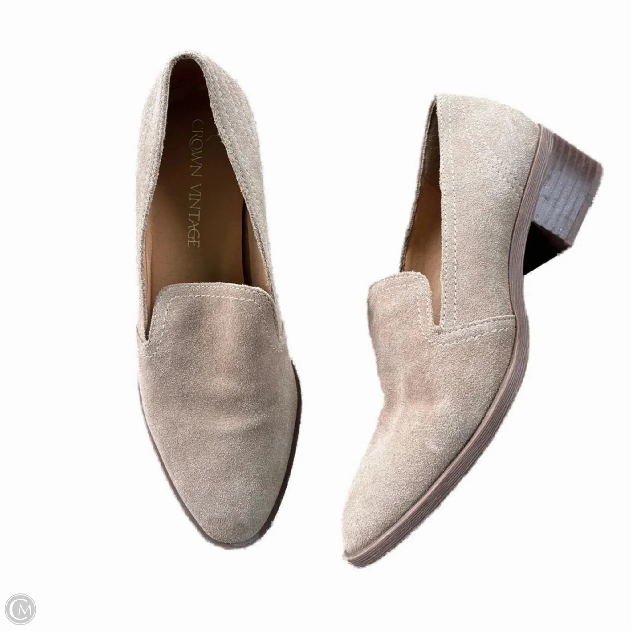 Shoes Heels Block By Crown Vintage In Beige, Size: 7.5 Modern Heels Winter Sandals