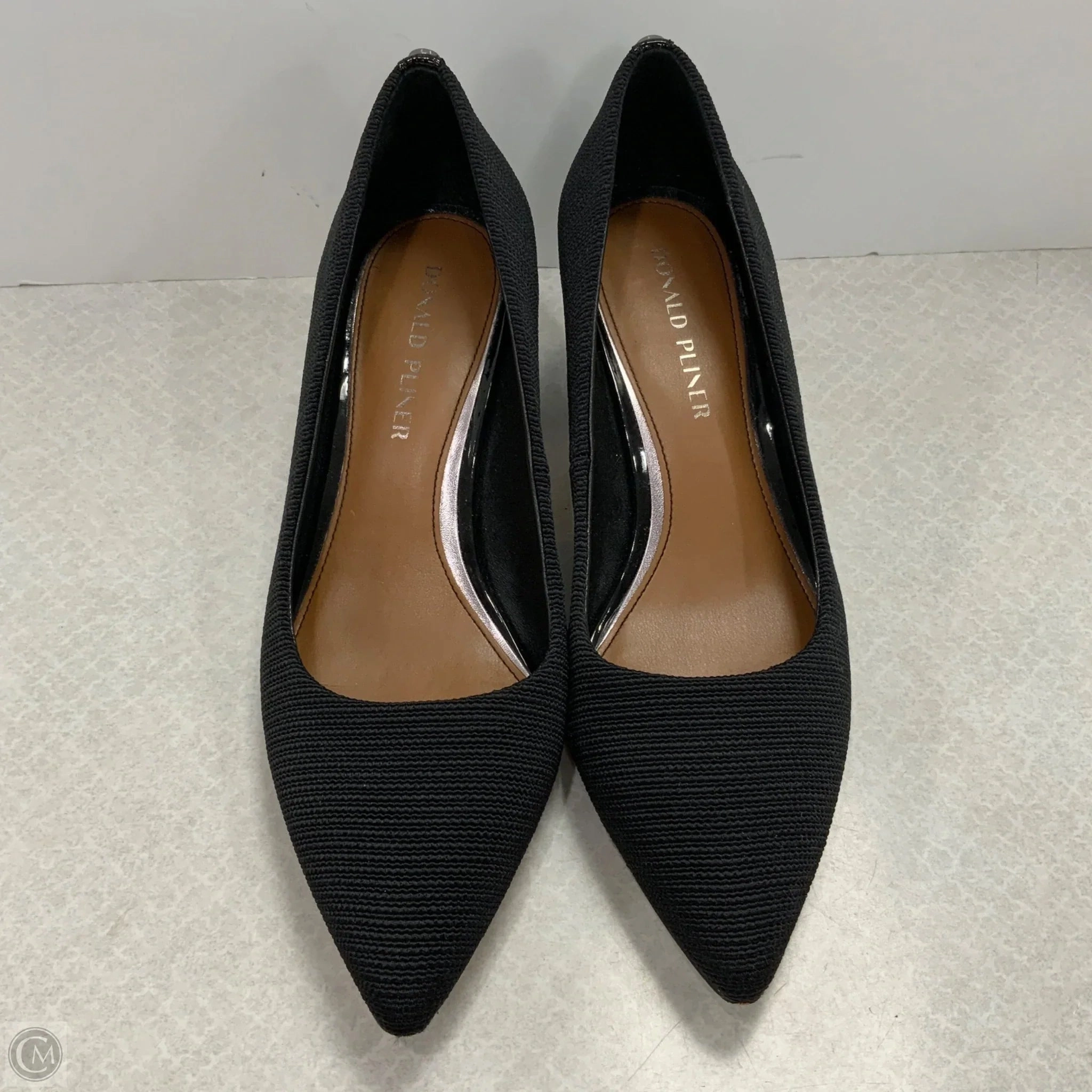 Glittery Pumps Shoes Heels Block By Donald Pliner In Black, Size: 9