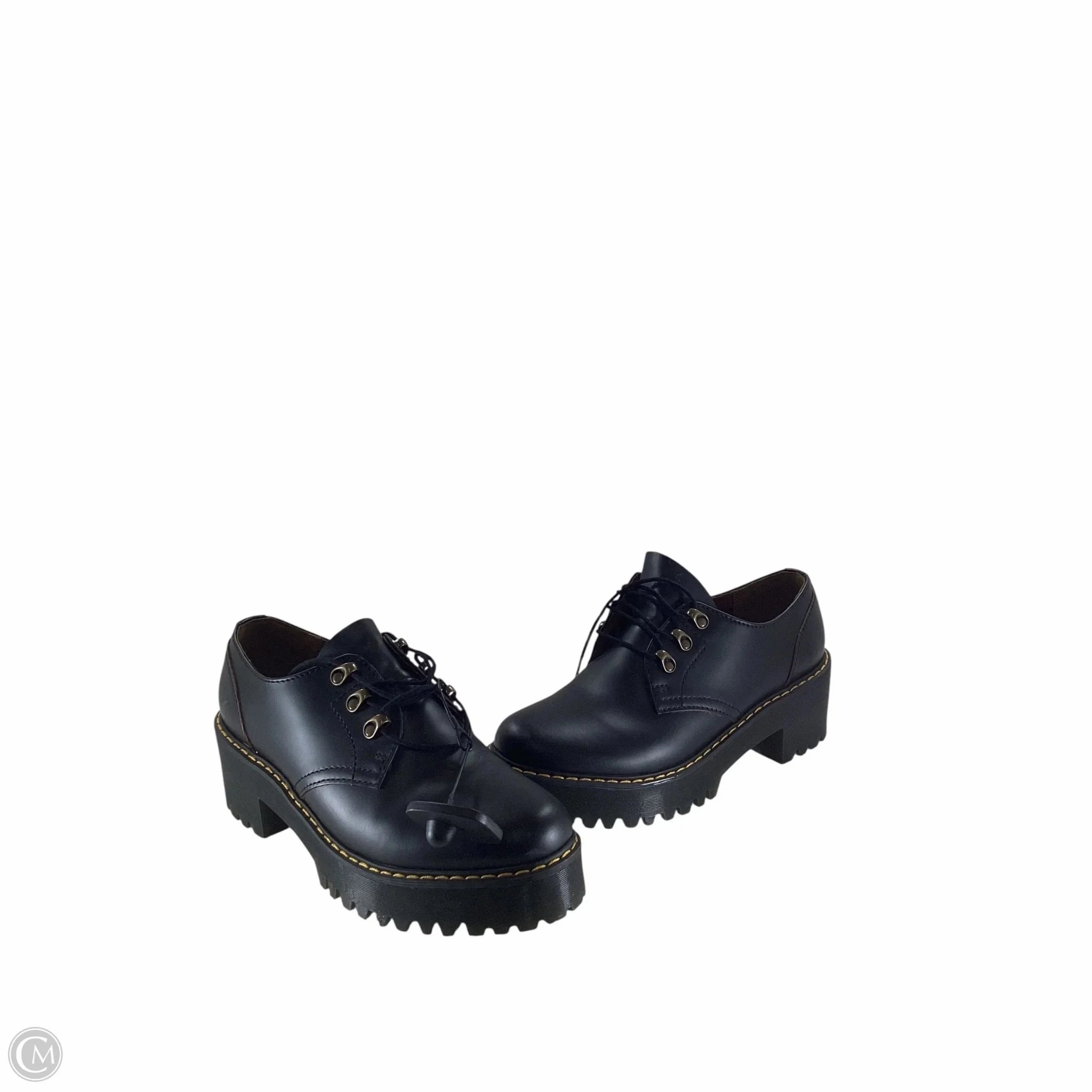 Shoes Heels Block By Dr Martens In Black, Size: 10 Open Toe Boots