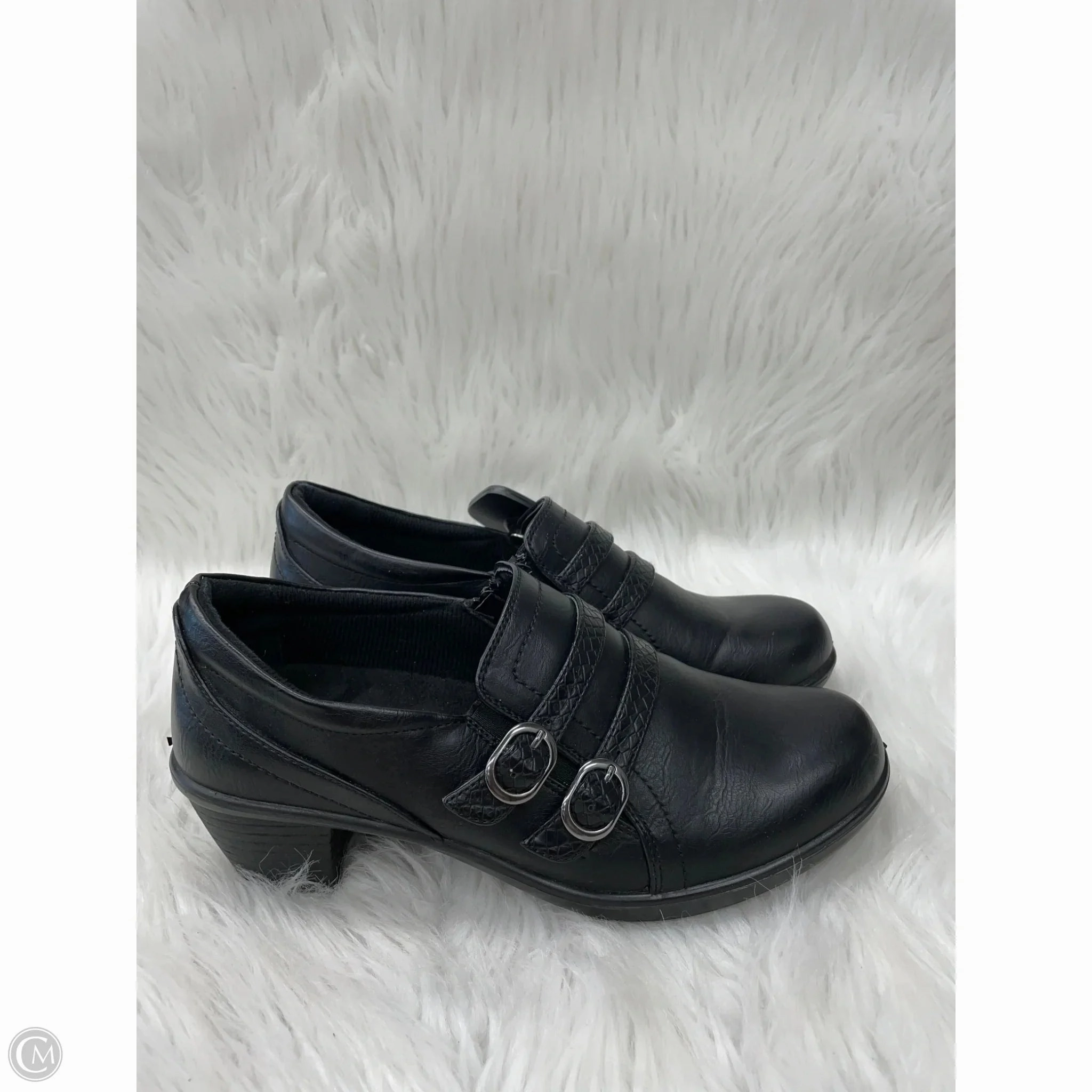 Open Toe Shoes Shoes Heels Block By Easy Street In Black, Size: 8.5