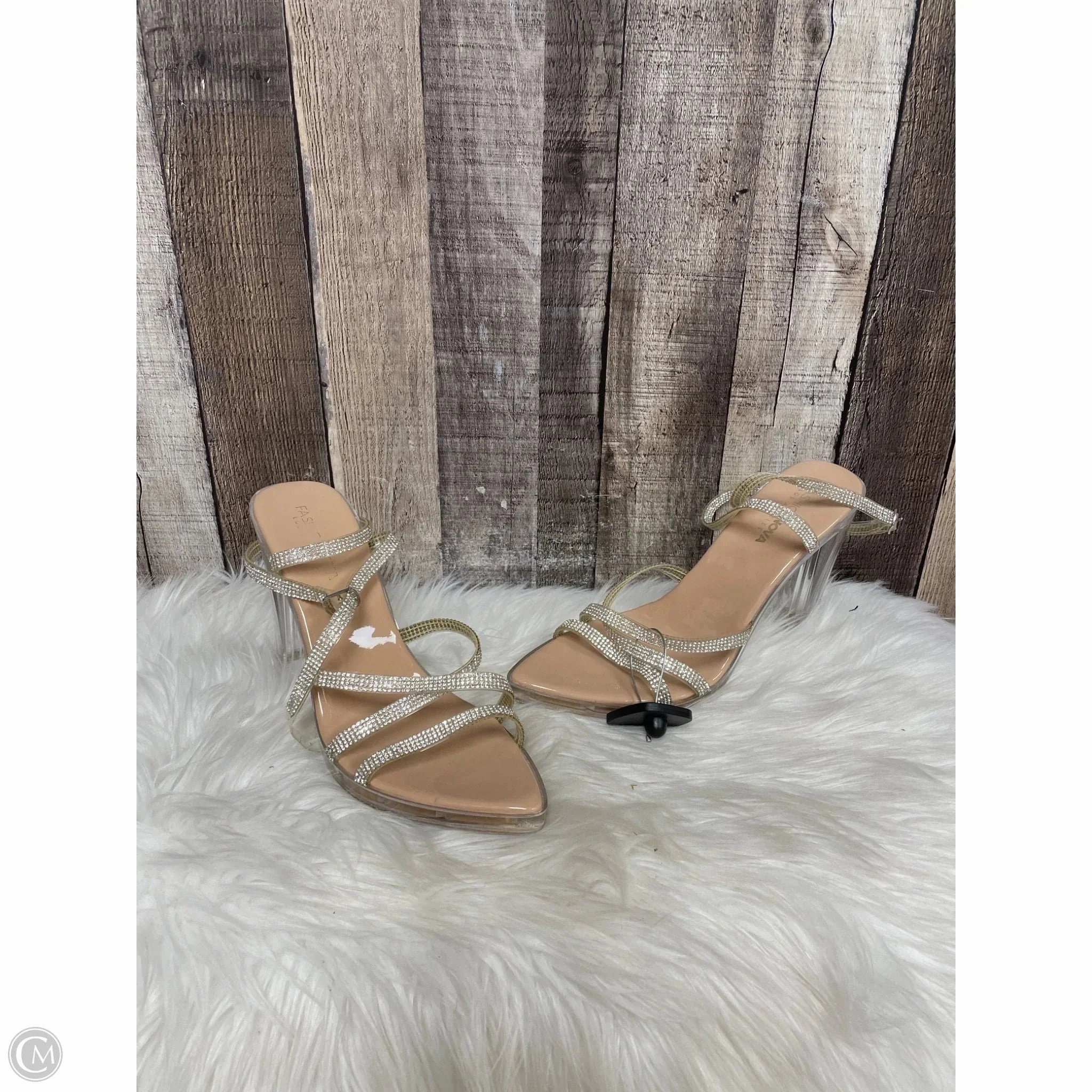 High Heel Shoes Shoes Heels Block By Fashion Nova In Clear, Size: 11