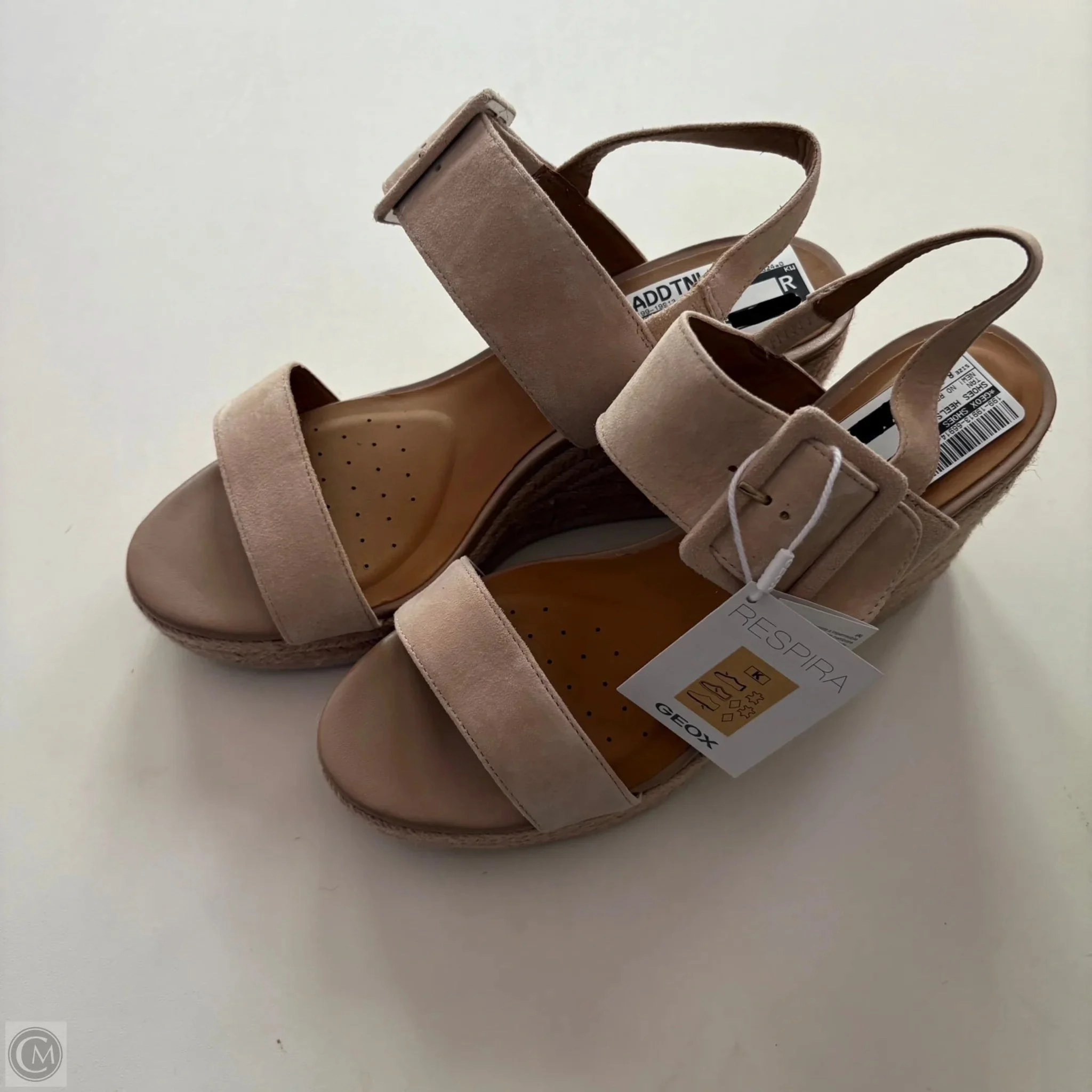 Easy To Clean Wedge Heel Shoes Heels Block By Geox Shoes In Tan, Size: 8.5