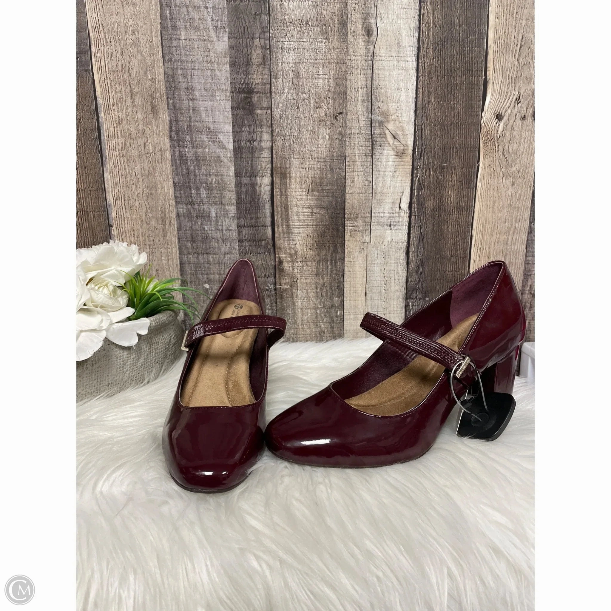 Responsive Shoes Heels Block By Giani Bernini In Maroon, Size: 8.5