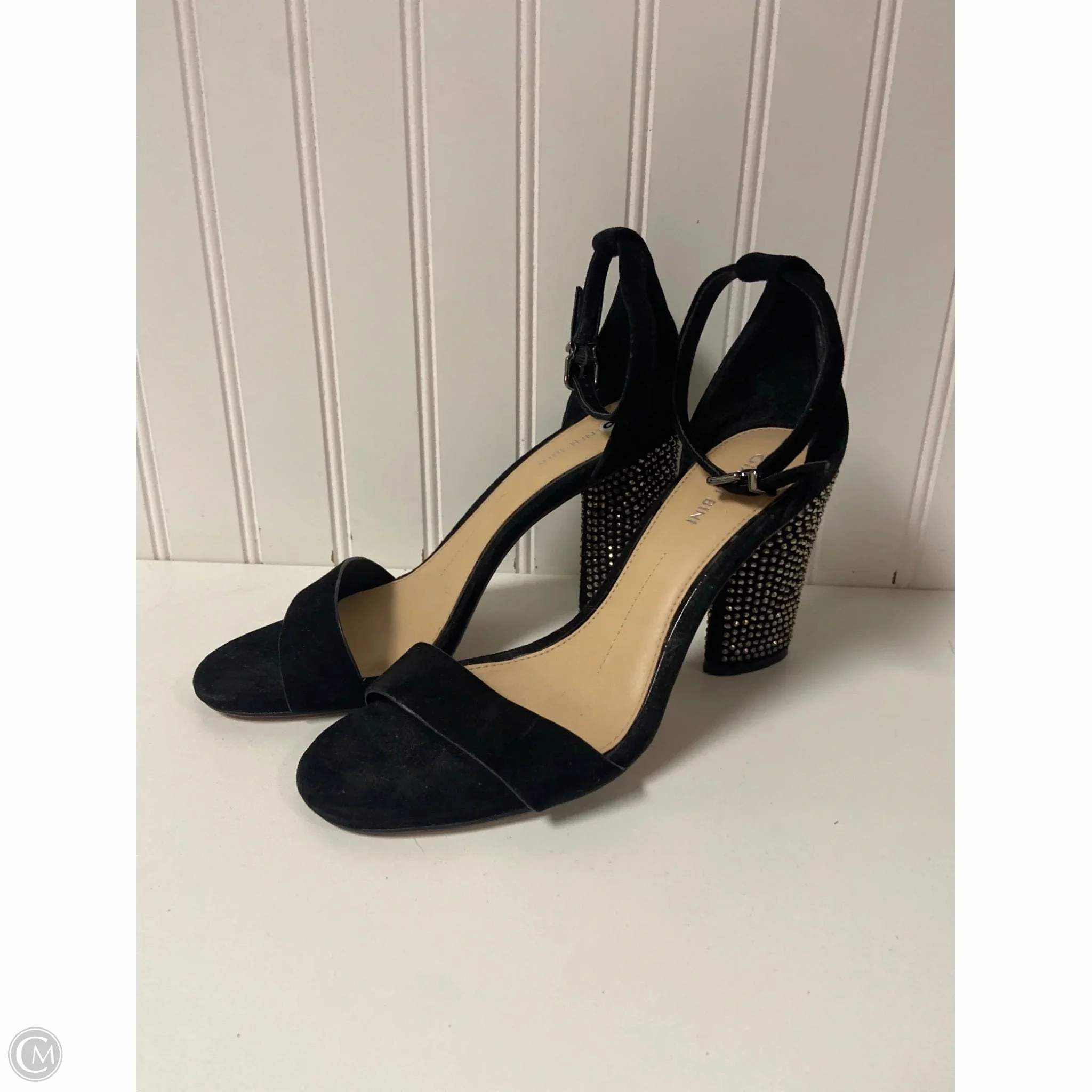Soft Sandals Shoes Heels Block By Gianni Bini In Black, Size: 8