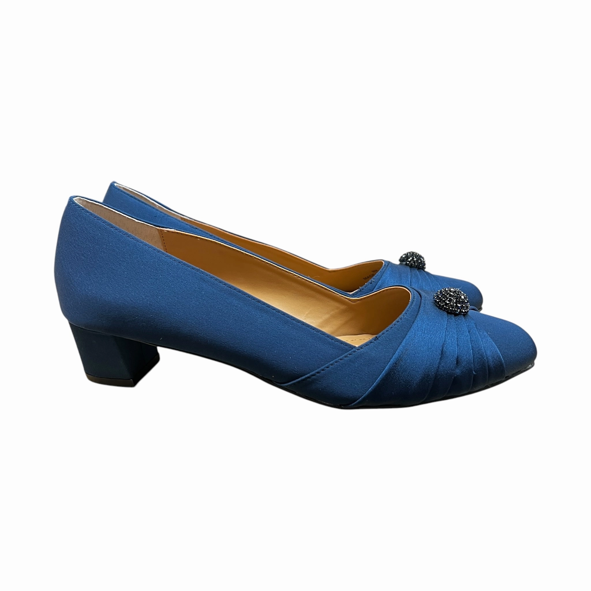 Shoes Heels Block By J Renee In Blue, Size:9 Vegan Heels Breathable mesh