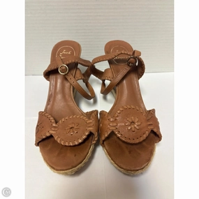 Chic Sandals Shock absorption Shoes Heels Block By Jack Rogers In Brown, Size: 6