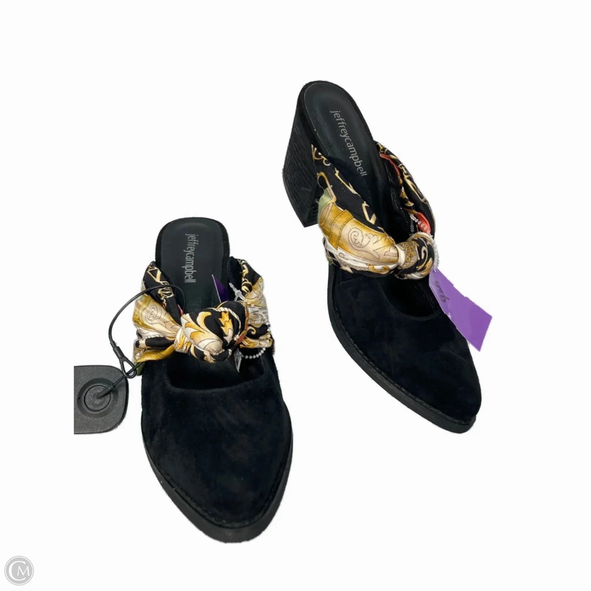 Casual Heels Shoes Heels Block By Jeffery Campbell In Black & Gold, Size: 7.5