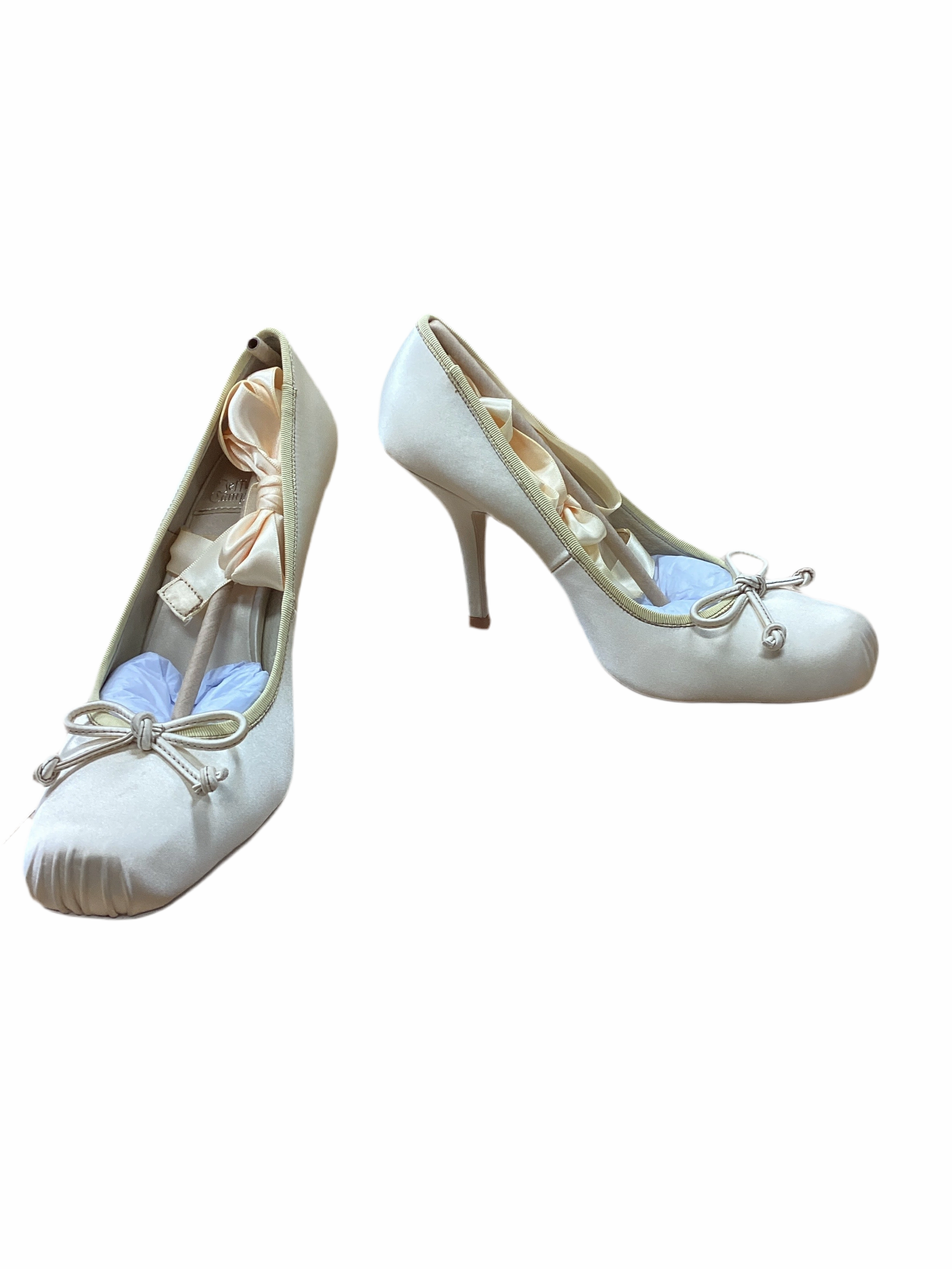 Shoes Heels Block By Jeffery Campbell In Cream, Size:7.5 Wedge Wedding Shoes