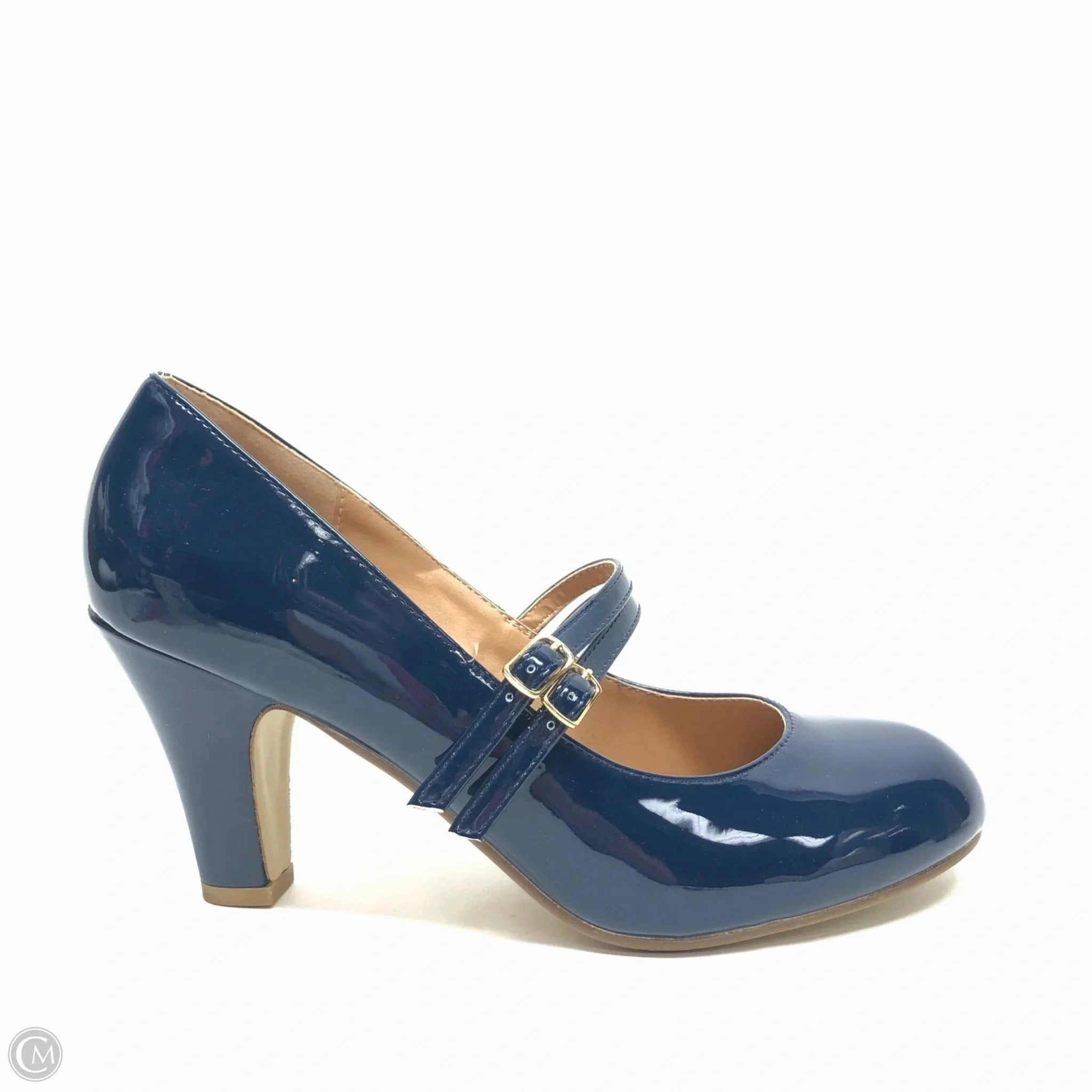 Sturdy Build Lightweight Shoes Heels Block By Journee In Blue, Size: 8