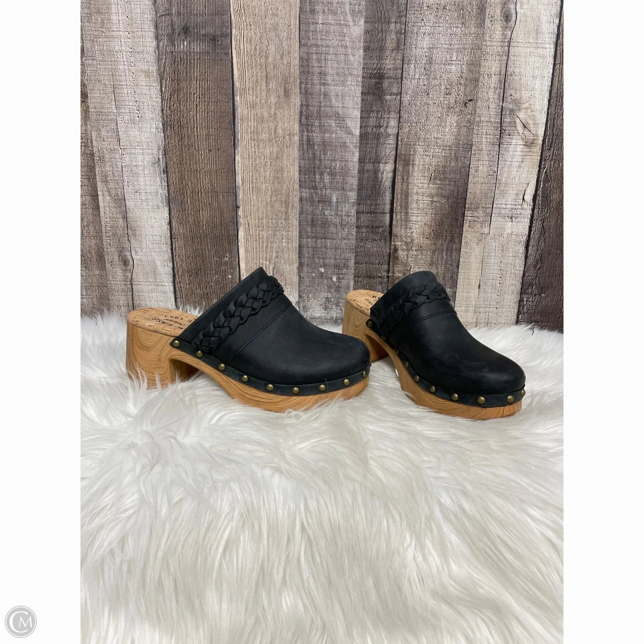 Fashionable Booties Shoes Heels Block By Kork Ease In Black, Size: 6