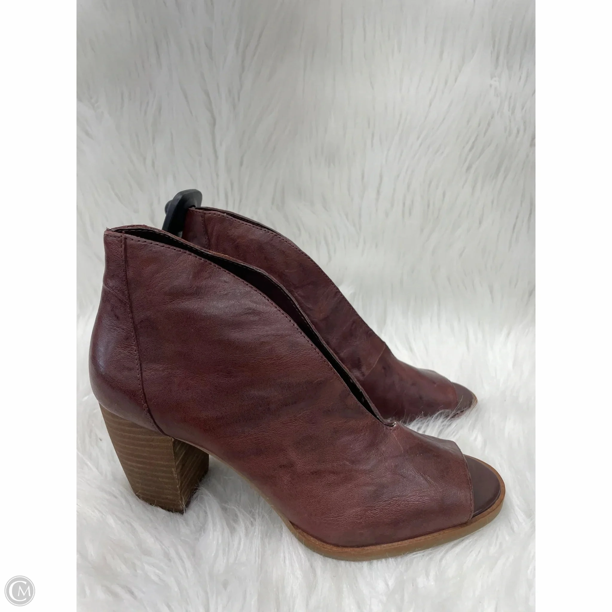 Comfortable Heel Bold Stilettos Shoes Heels Block By Lucky Brand In Maroon, Size: 7.5