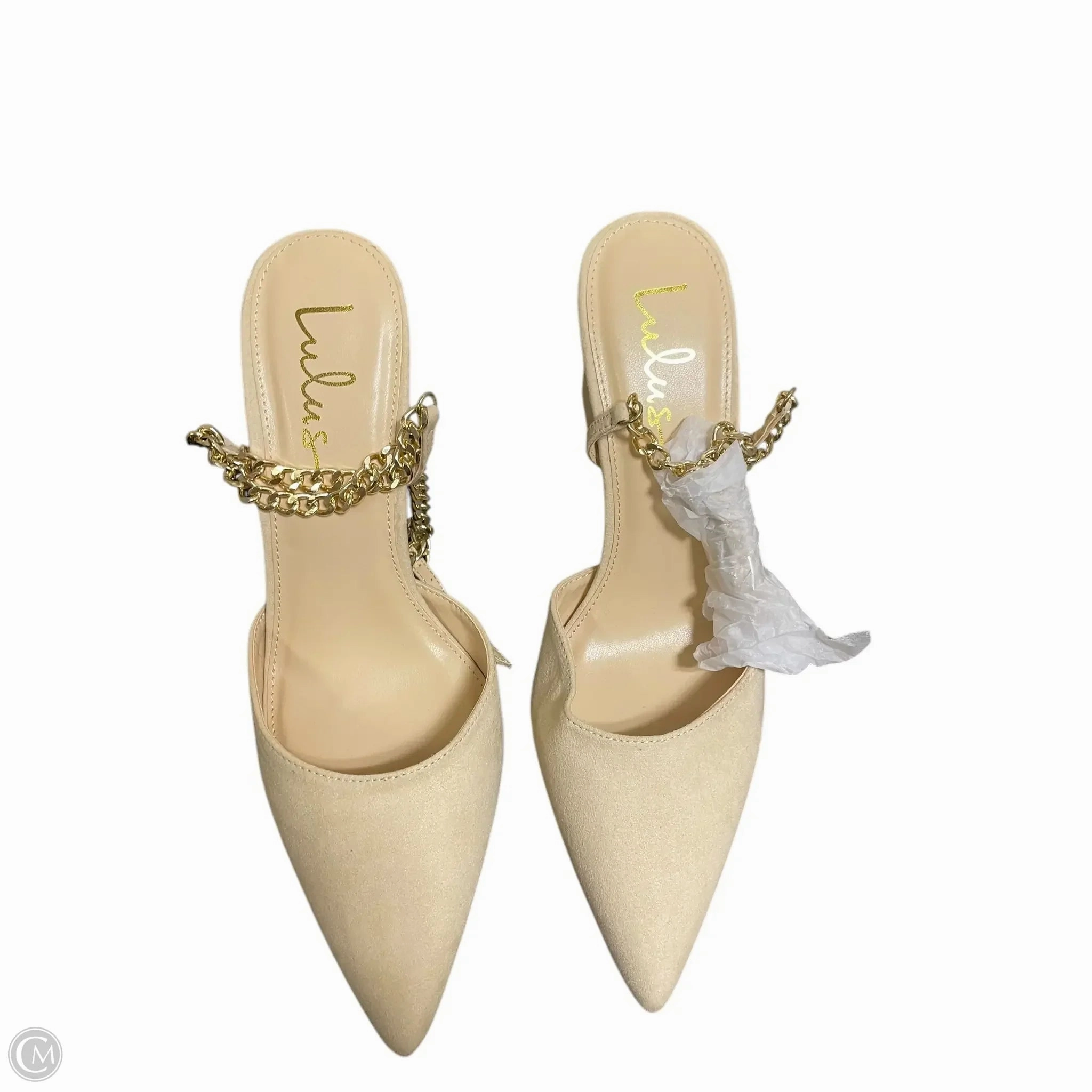 Shoes Heels Block By Lulus In Cream, Size: 10 Elegant Slip-On Heels Premium Footwear